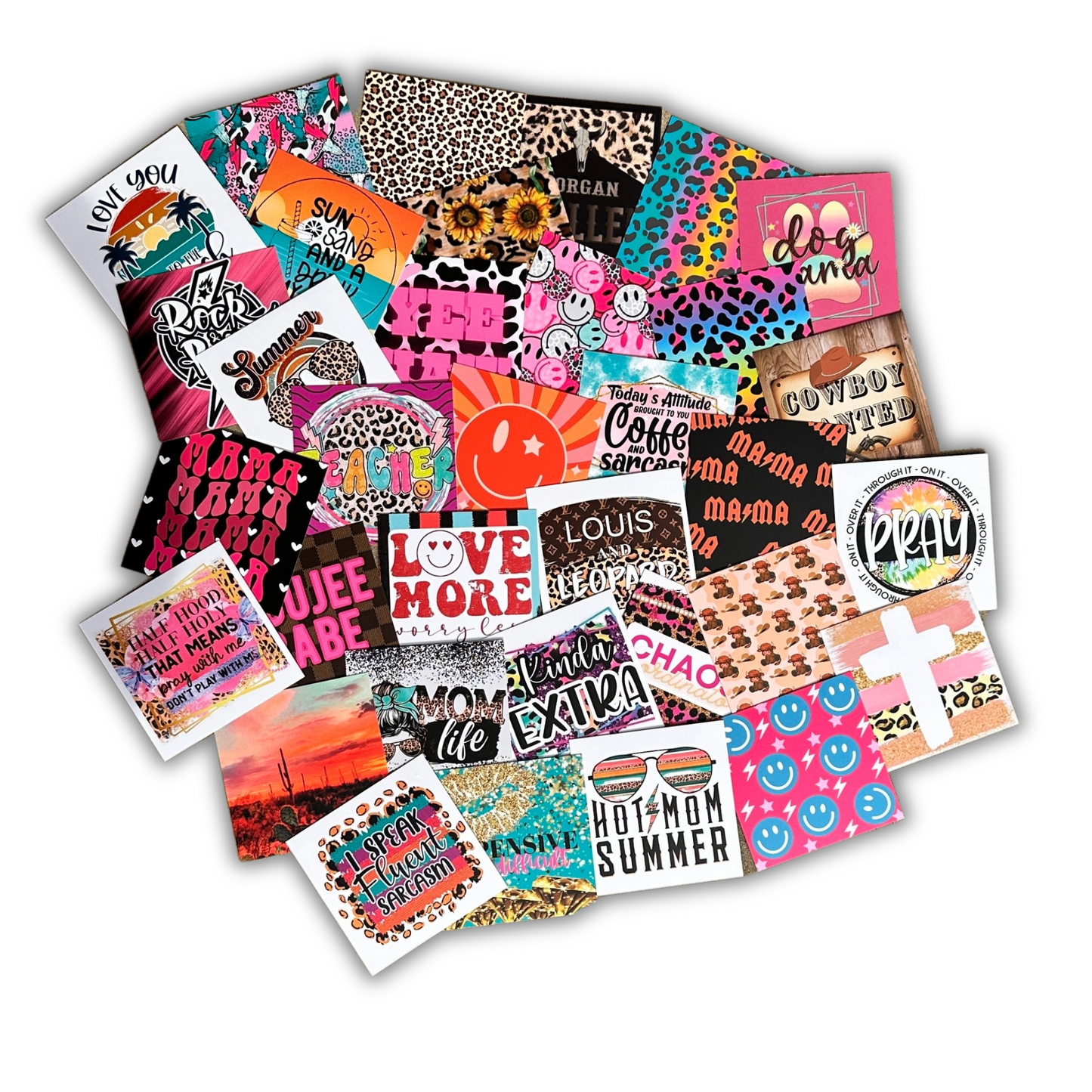 Square Cardstock for Square Mold 3 inch 3x3” | 34 pk Cutouts Mix