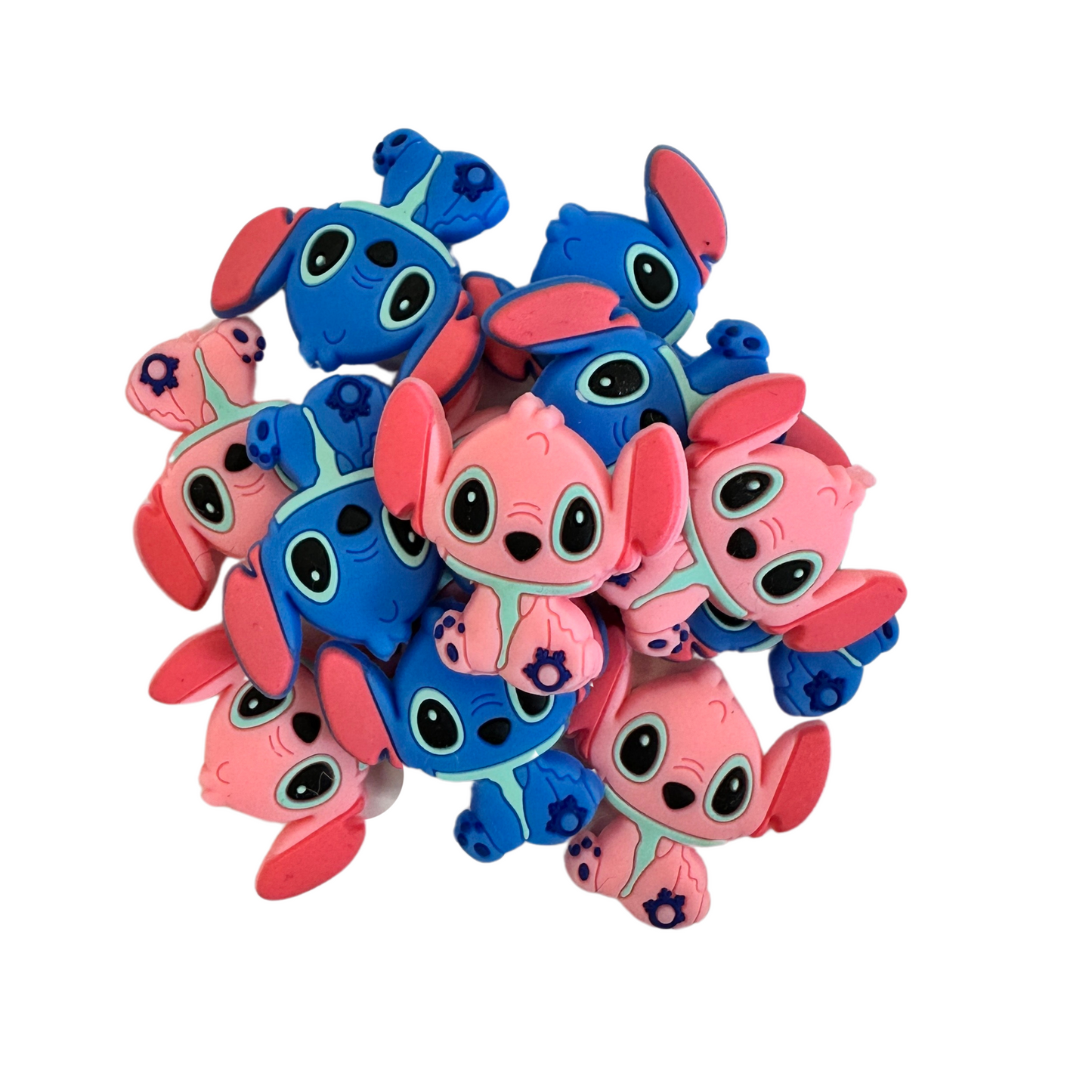 Stitch Blue Alien Silicone Focal Bead Set | 12 Pc Mixed Pack