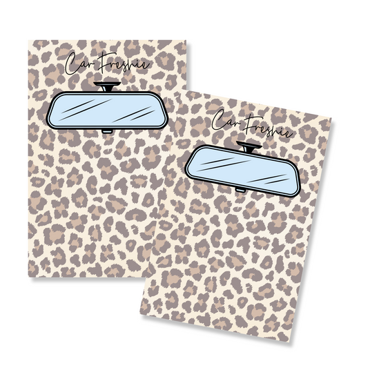 Leopard Background with Rear view Mirror Car Freshie Cardstock Bag Insert | 30 pk