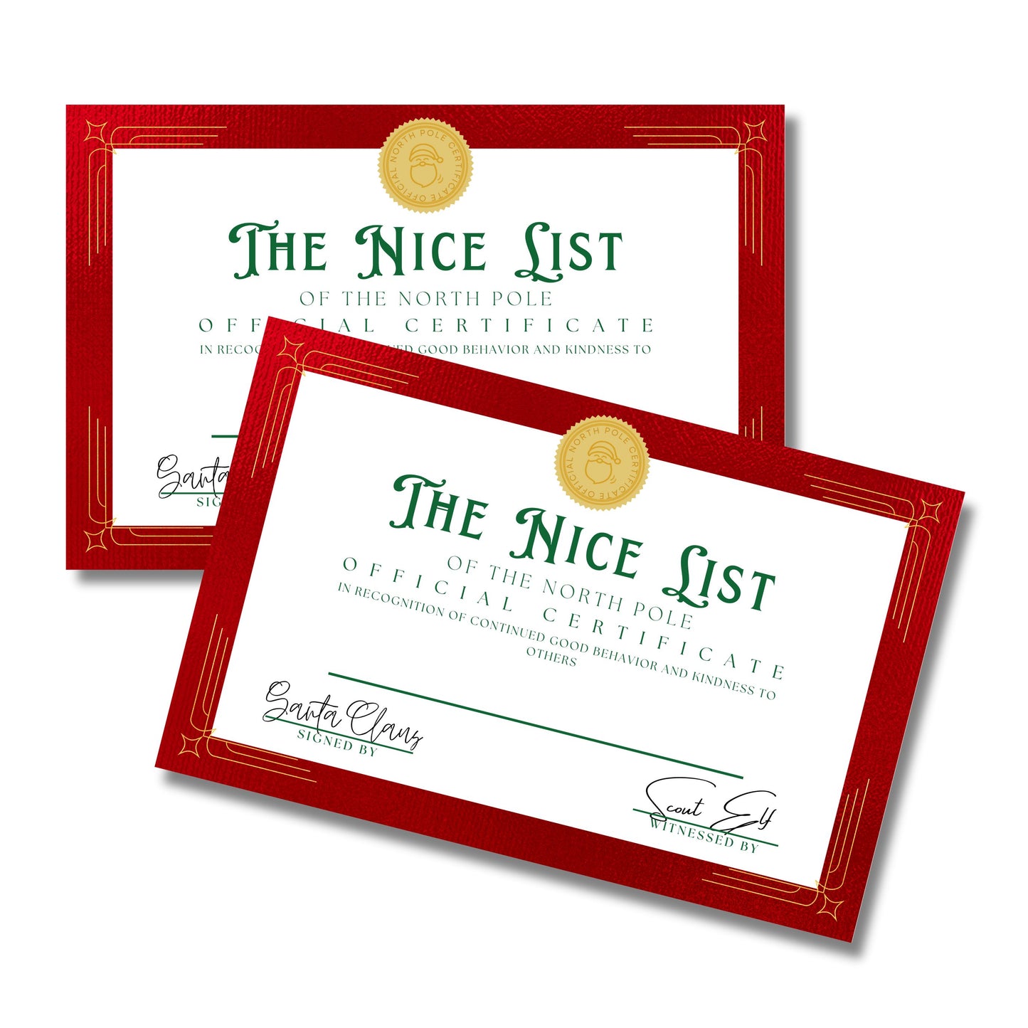 Nice List Official Certificate | 25pk | 5.5” x 8.5”