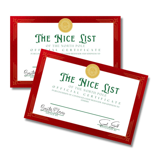 Nice List Official Certificate | 25pk | 5.5” x 8.5”