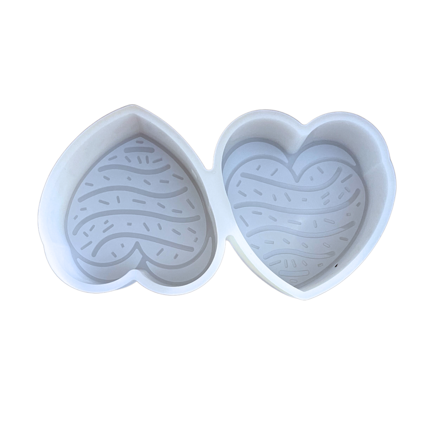 Double Heart Debbie with Little Sprinkles Silicone Mold