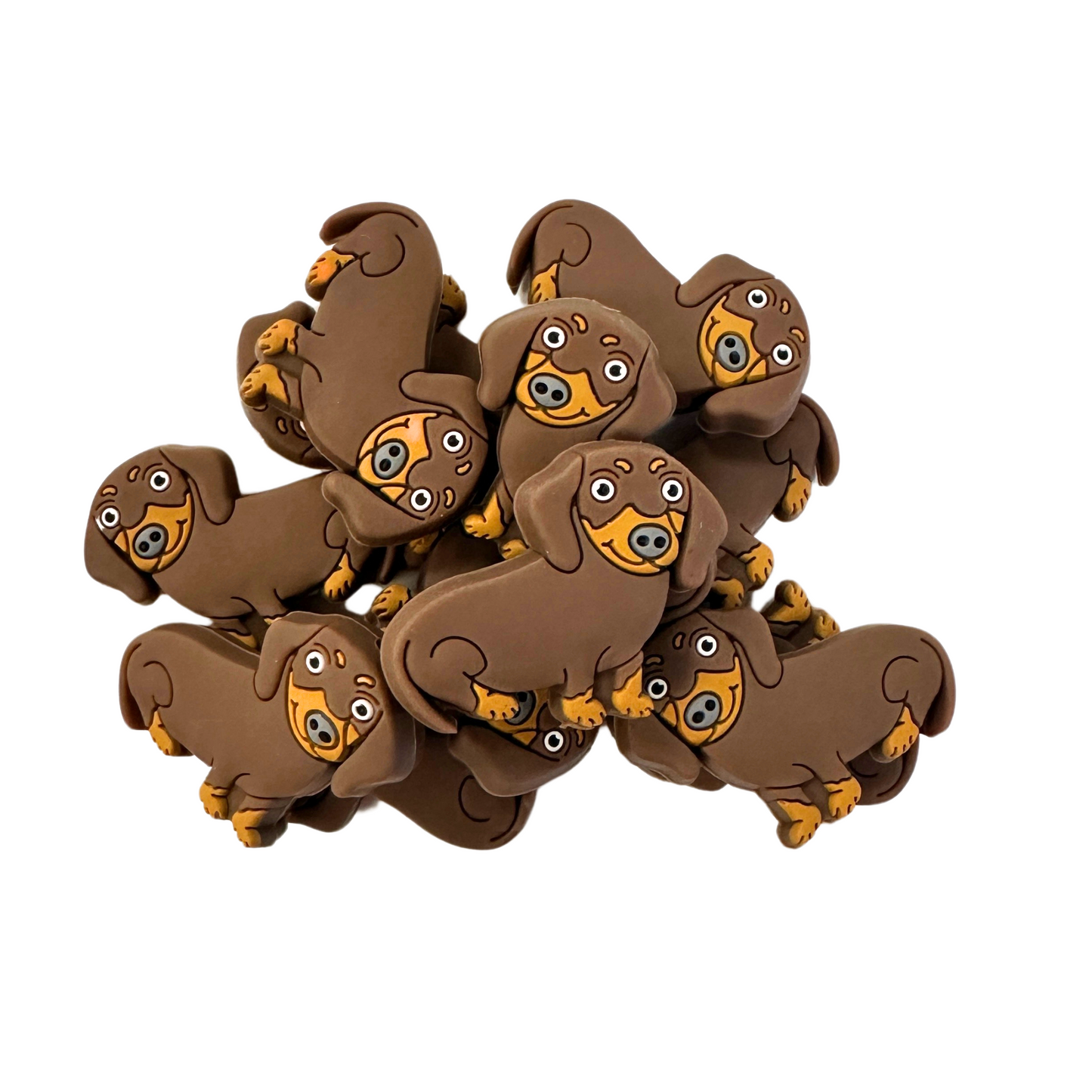 Dachshund Dog Silicone Bead| 12 pk