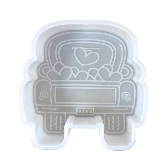 Valentines Truck with Hearts Silicone Mold