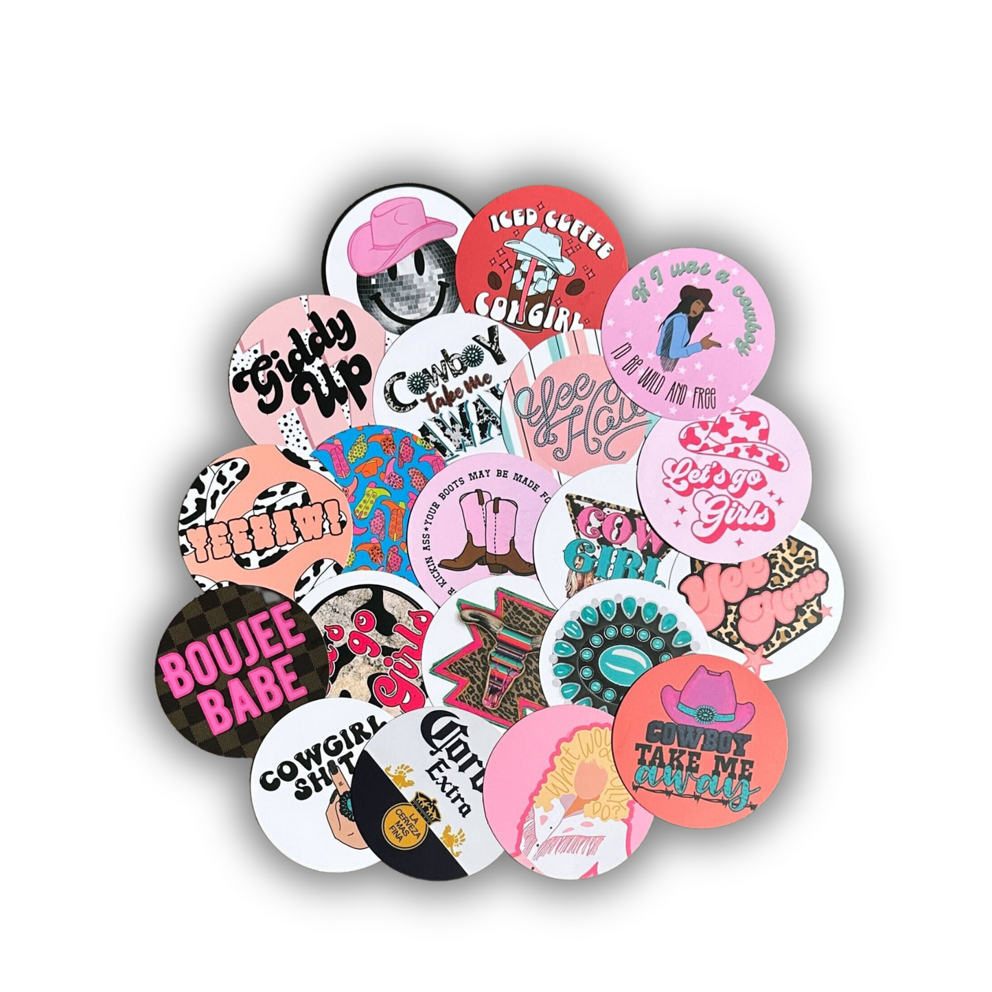 Cowgirl Cardstock Cutouts Rounds | 12 pk