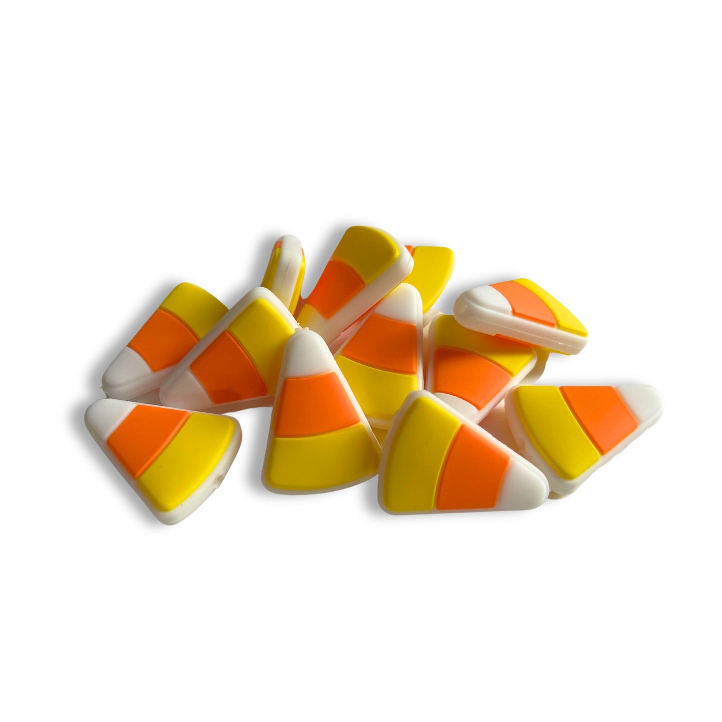 Candy Corn Halloween Silicone Focal Beads 12pk