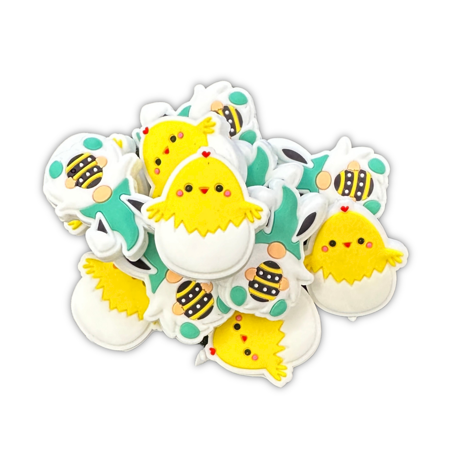 Easter Egg & Gnome Marshmallow Shaped Silicone Focal Bead | 12 pk Mixed