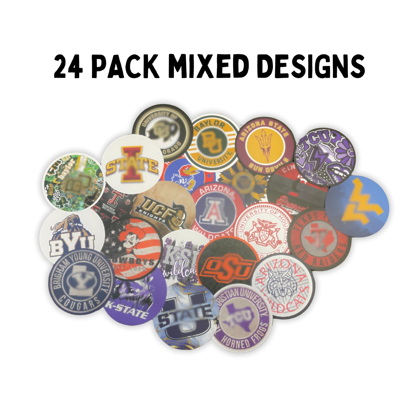 Big College Football Teams Cardstock Freshie Rounds 24 pk