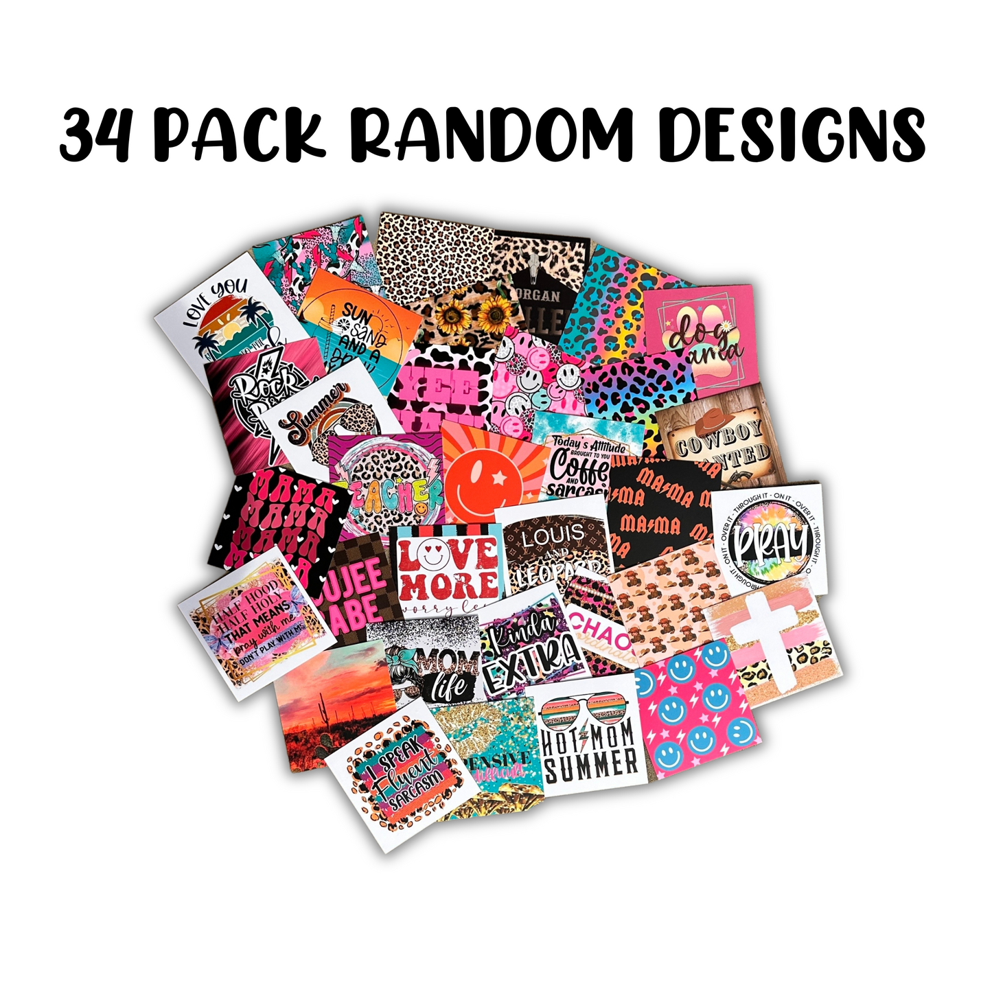 Square Cardstock for Square Mold 3 inch 3x3” | 34 pk Cutouts Mix