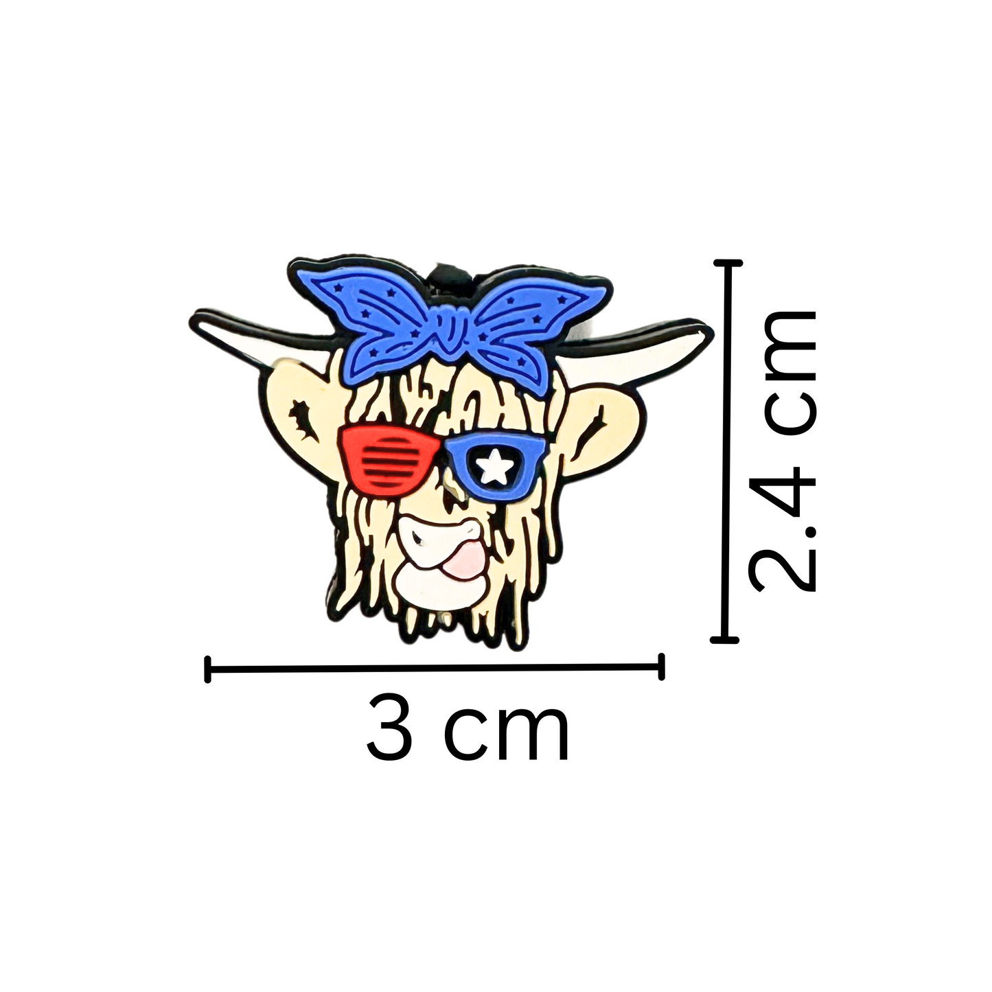 American Cow Silicone Bead | 12 pk