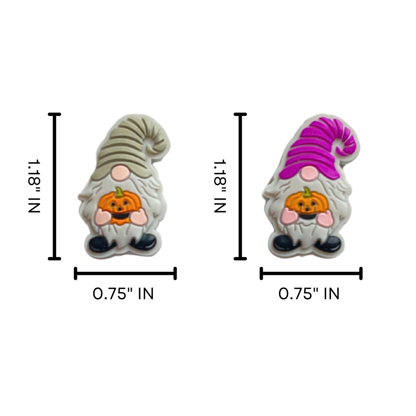 Gnome Halloween with Jack o’Lantern Focal Bead 3D 12 pk