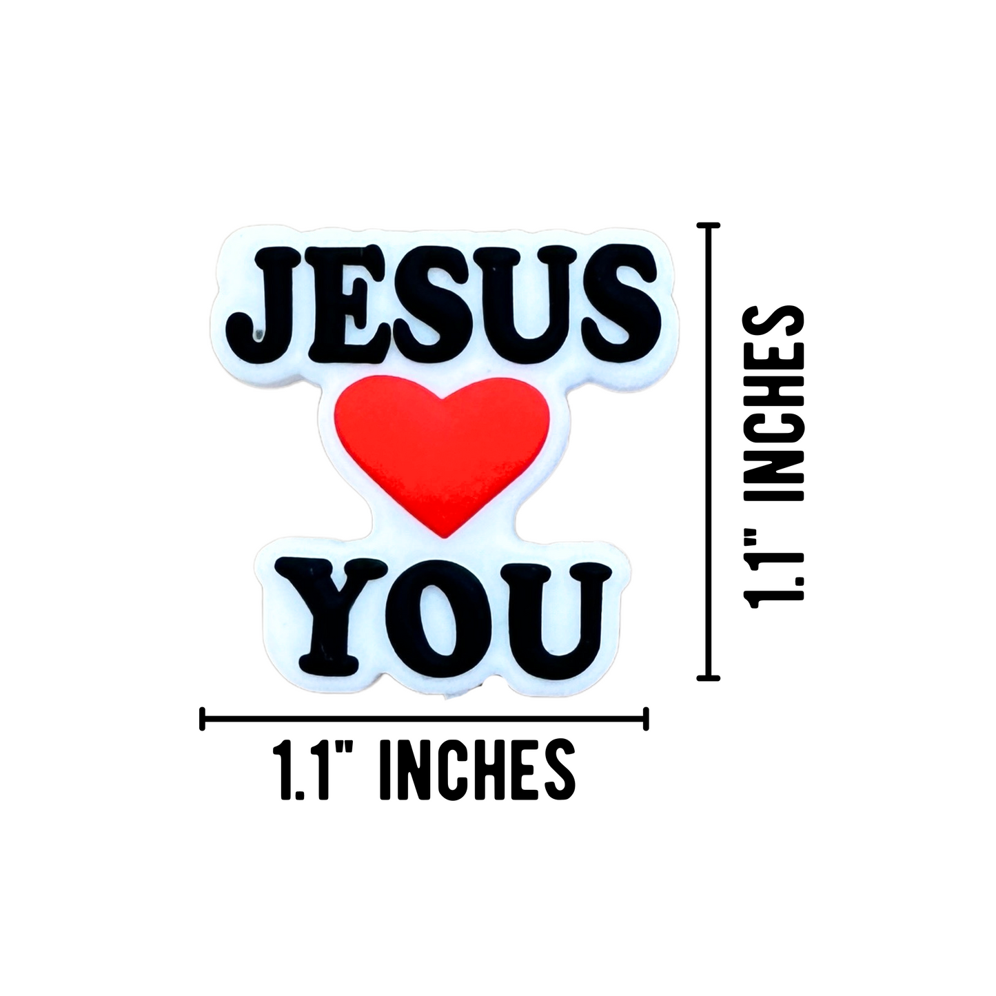 Jesus Loves You Silicone Focal Bead | 12 pack