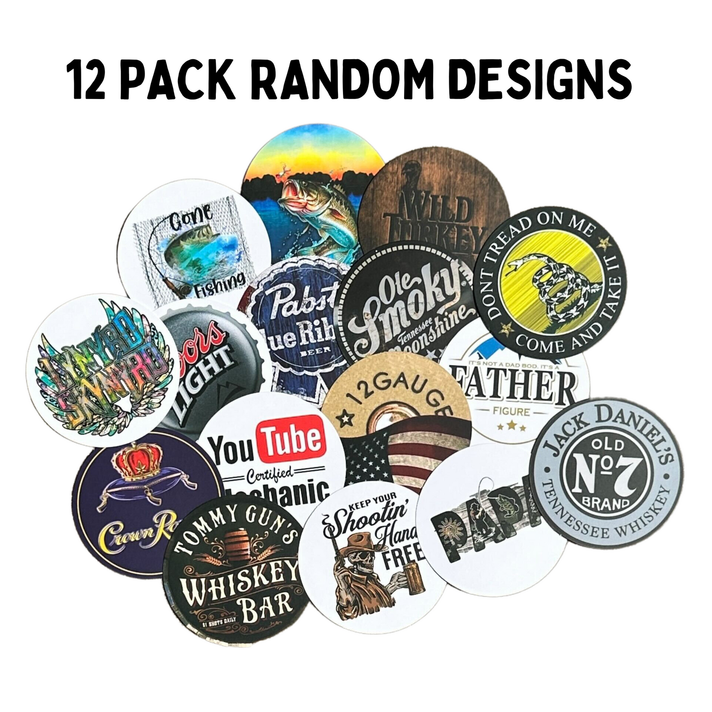 Manly Freshie Cardstock Cutout Rounds | 12 pk Mixed