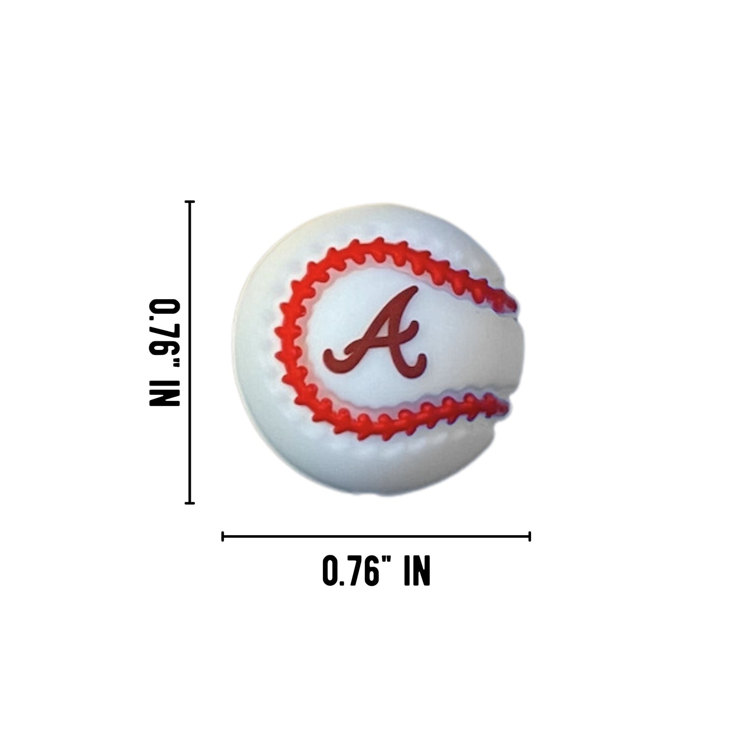 Baseball Shaped Silicone Focal Bead 12pk
