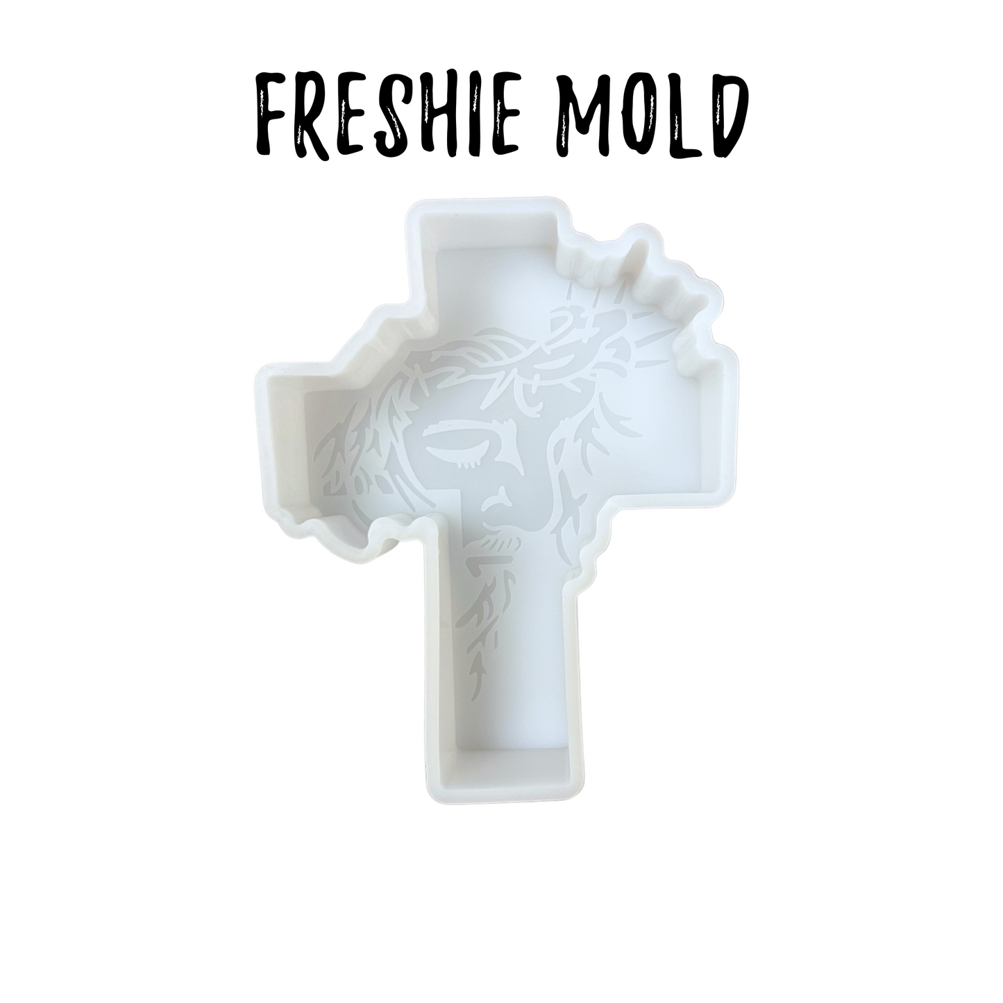 Cross with Jesus with Crown of Thorns Silicone Mold