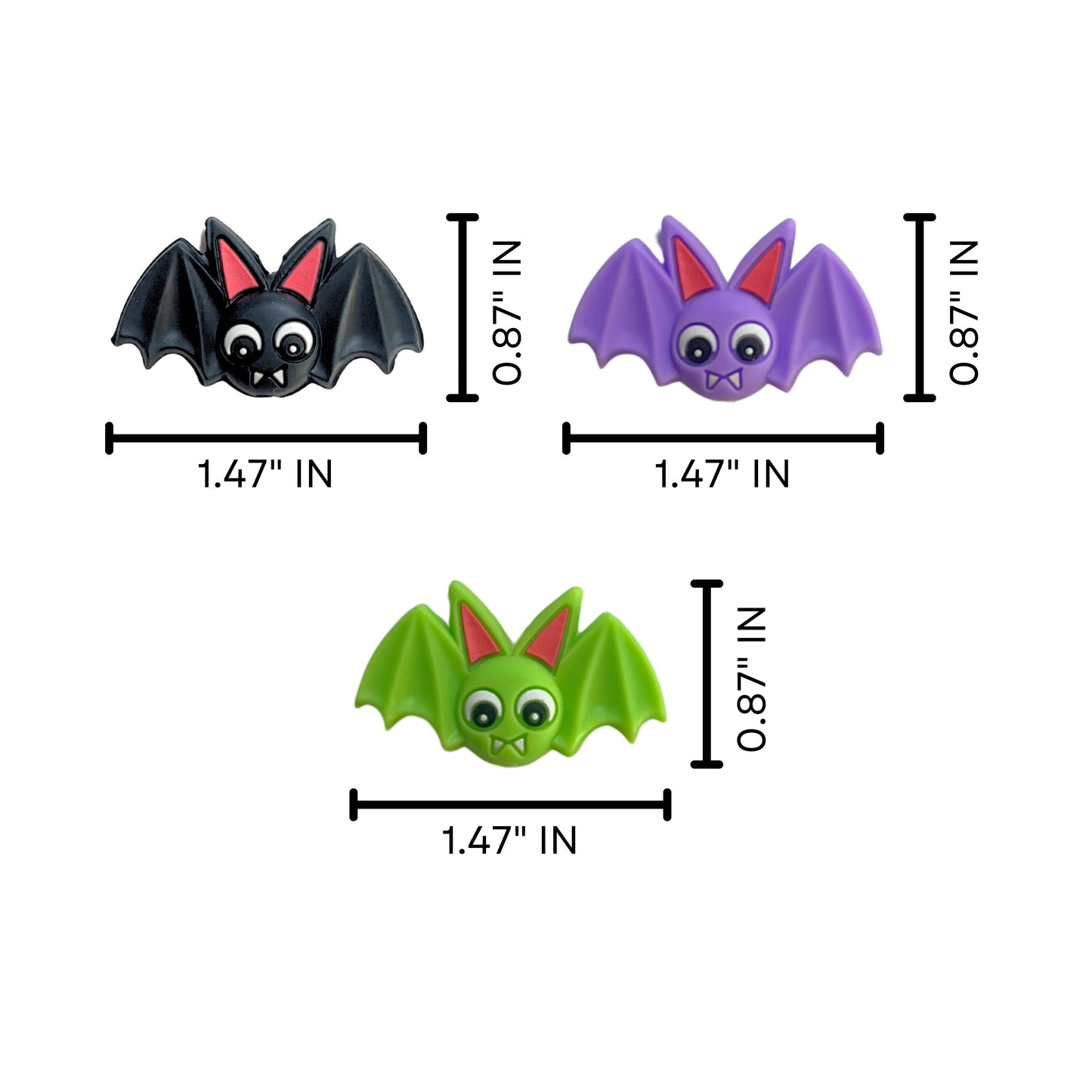 Bat Halloween Freddy Focal Bead 3D 12 pk Mixed