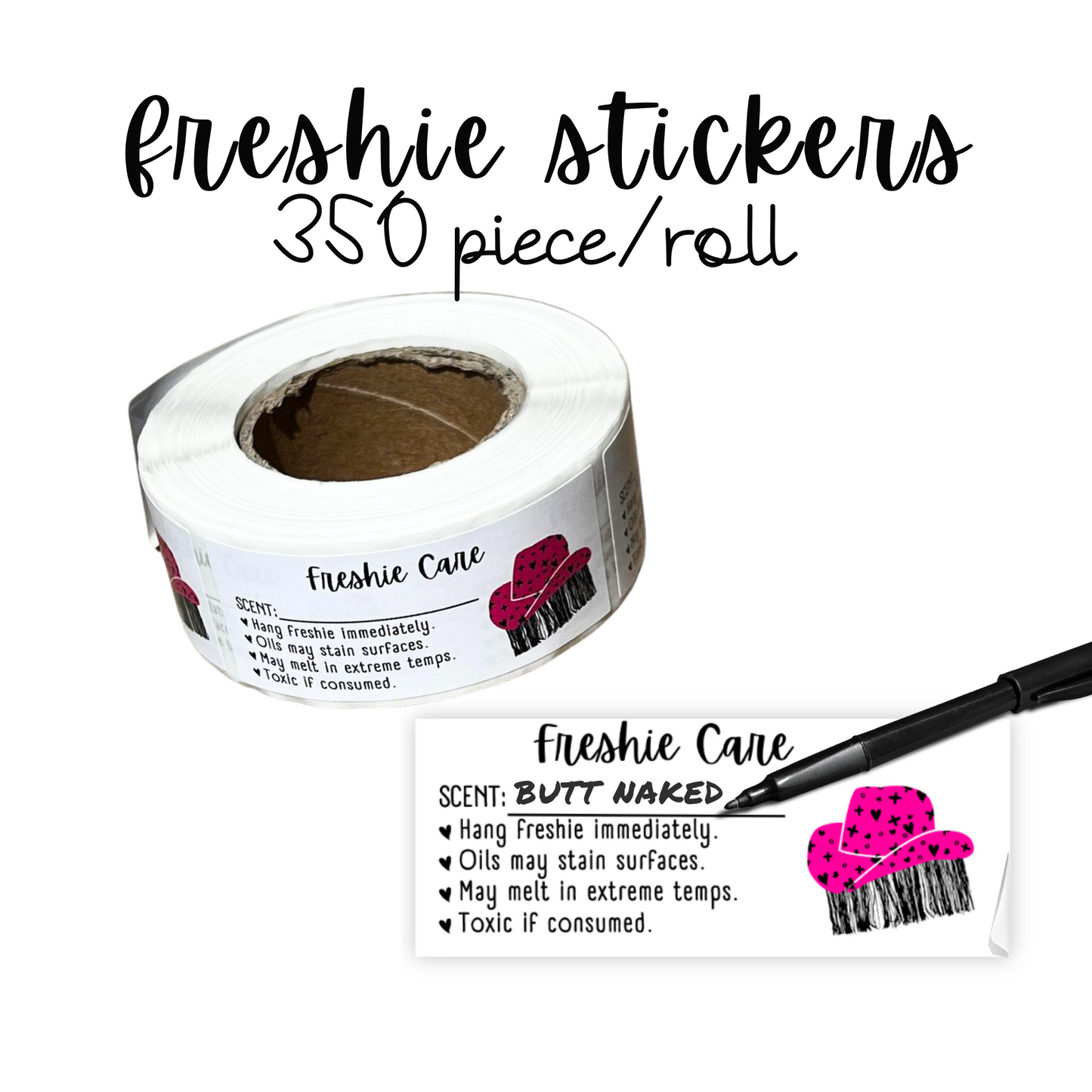 Cowboy Hat Fringe Warning Labels Customer Package 1x2.5” |350 pc roll