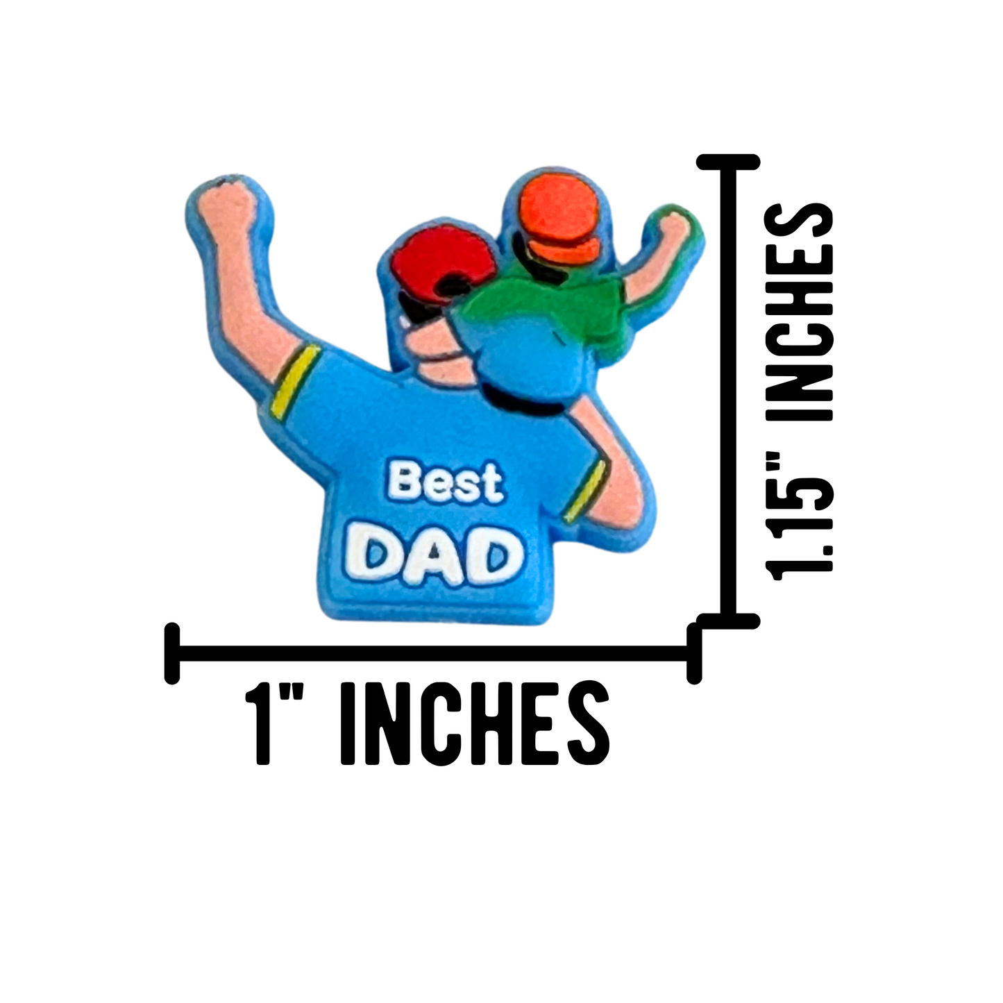 Best Dad Silicone Focal Bead | 12 Pack