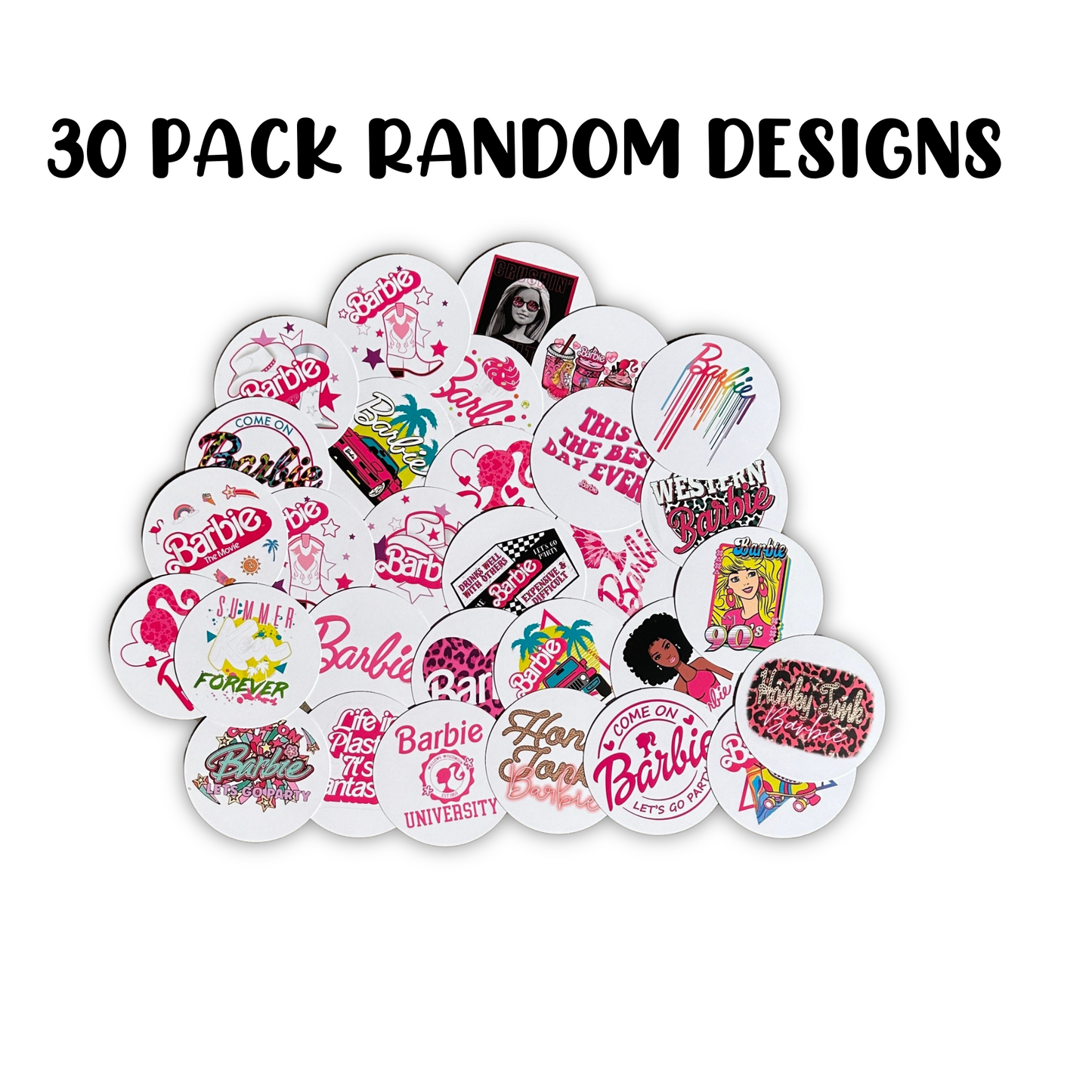 Pink Fashion Doll Freshie Cardstock Cutout Rounds | 30 pk Mixed Pack