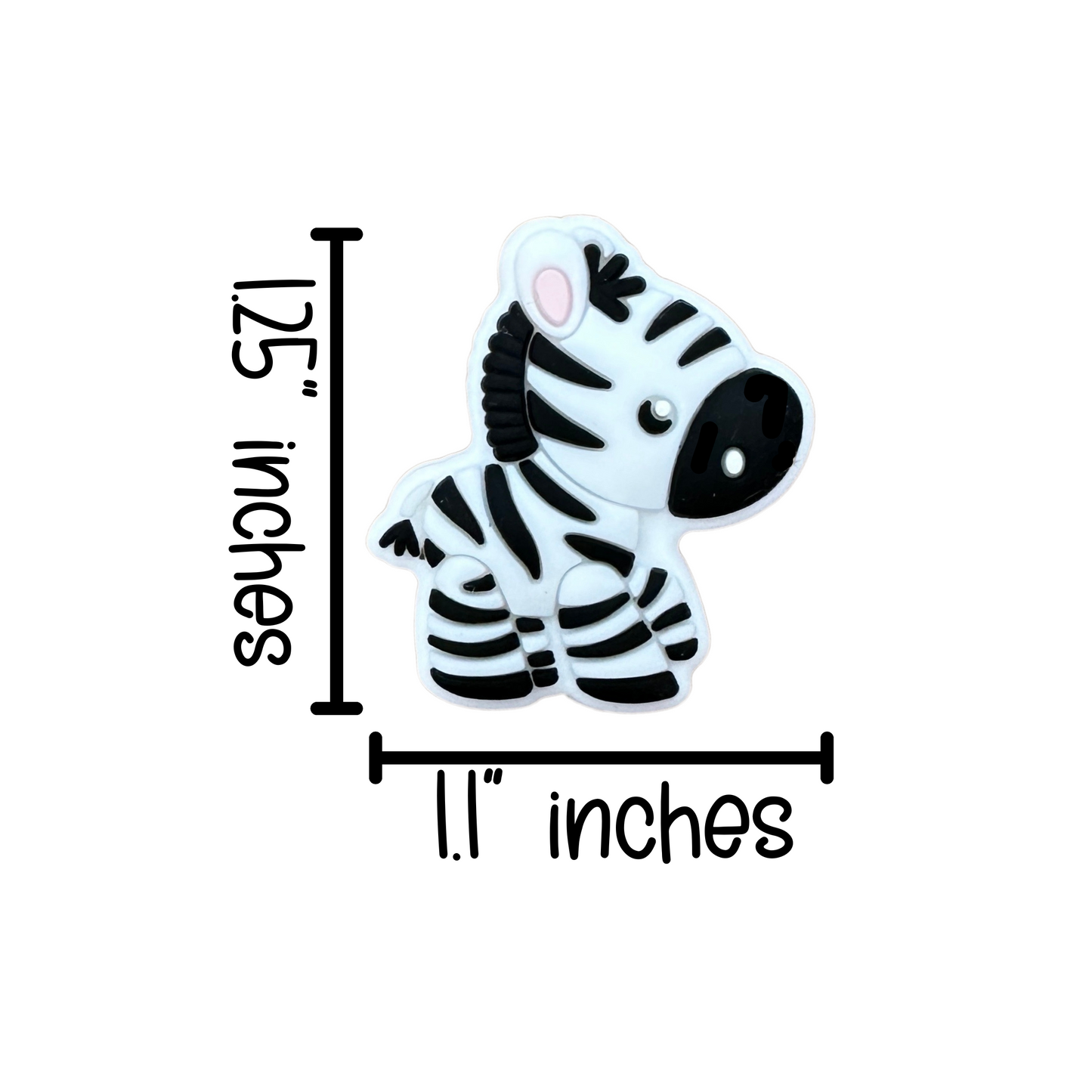 Zebra Silicone Focal Beads | 12 Pack