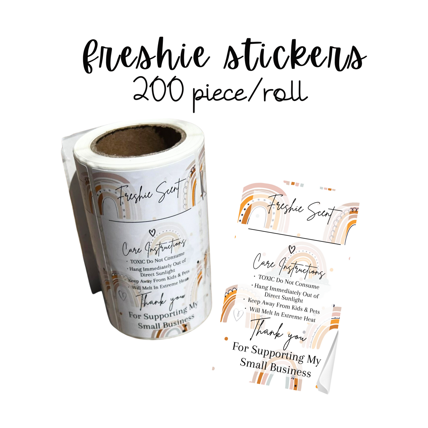 Rainbow Warning Labels Customer Package  2x3.5” | 200 Sticker Roll