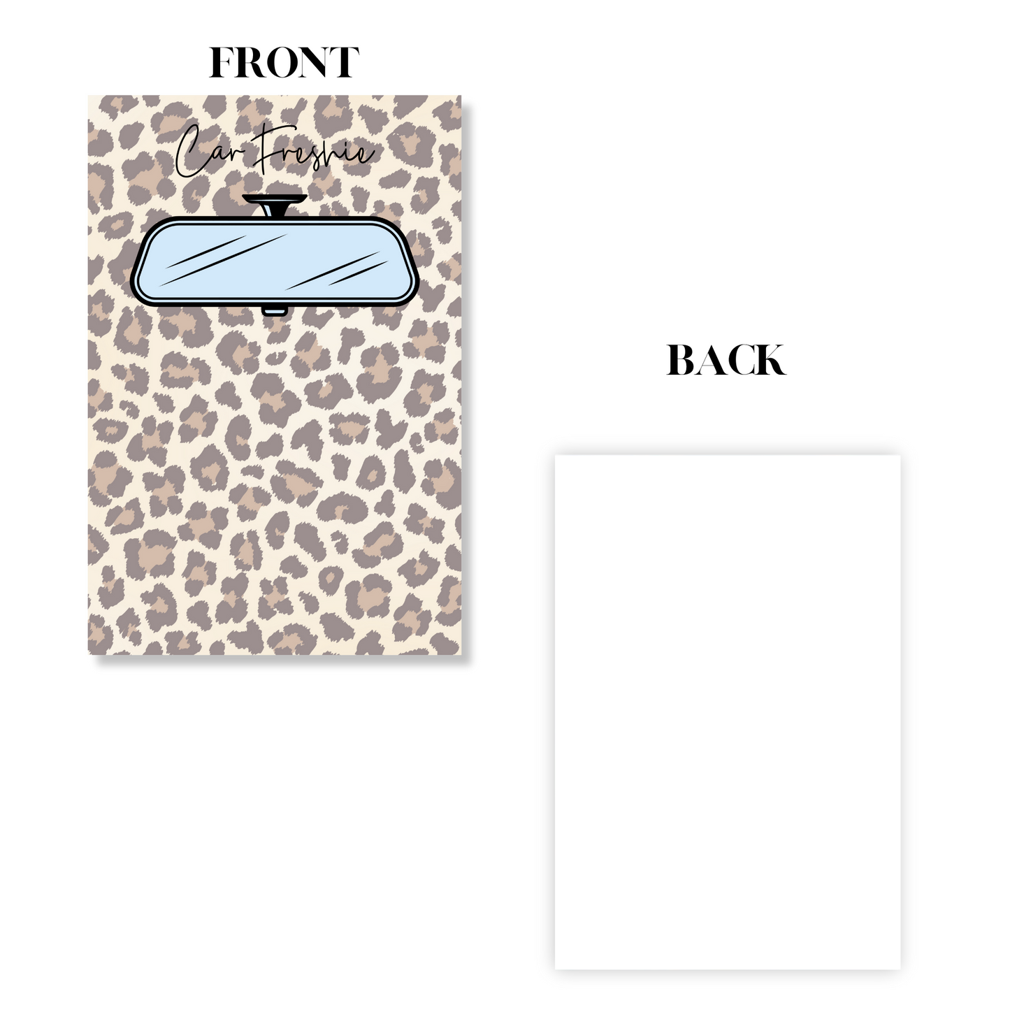 Leopard Background with Rear view Mirror Car Freshie Cardstock Bag Insert | 30 pk
