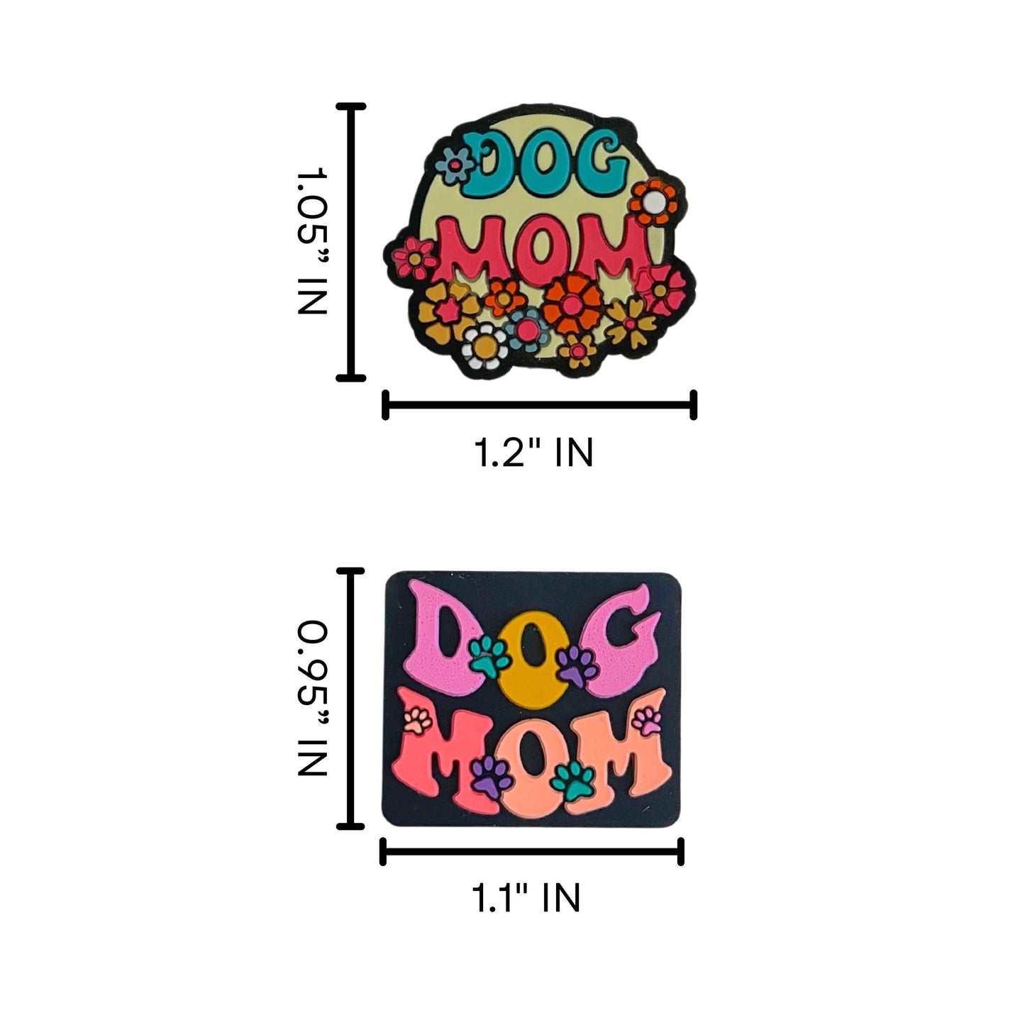 Dog Mom Hippie Floral Silicone Focal Bead 12pk 2 Design