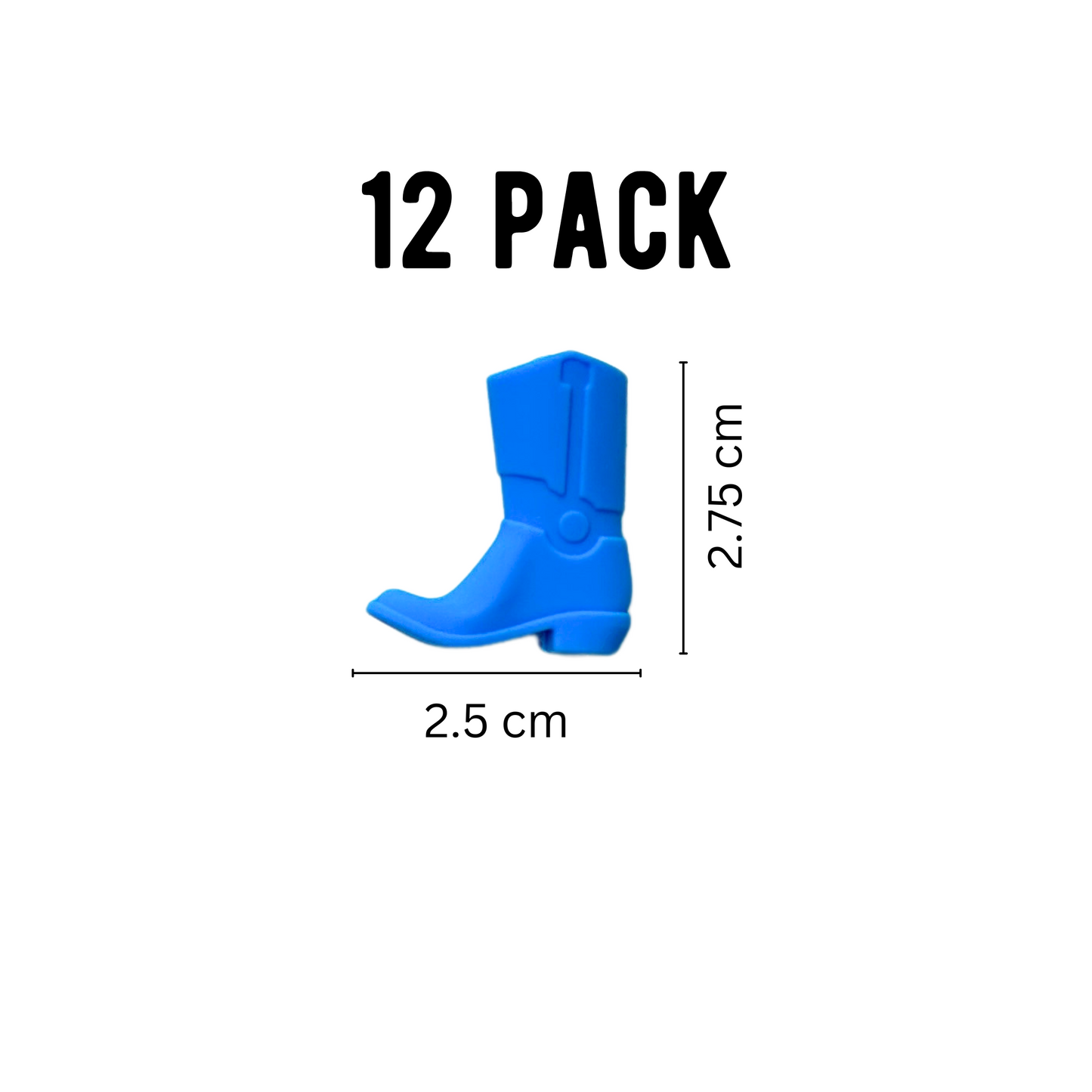 Blue Cowboy Boots Silicone Bead | 12 pk