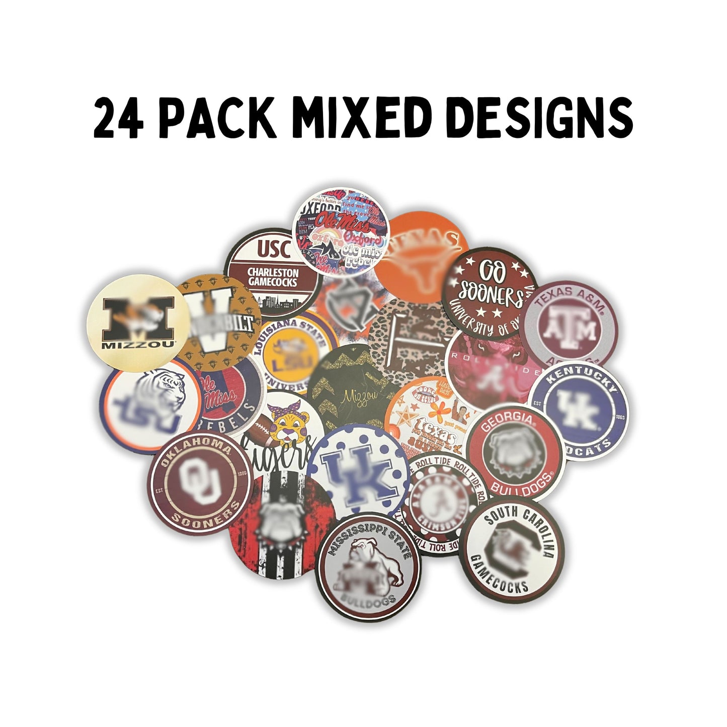 SEC Football Teams 2.5” Cardstock Freshie Rounds 24 pk