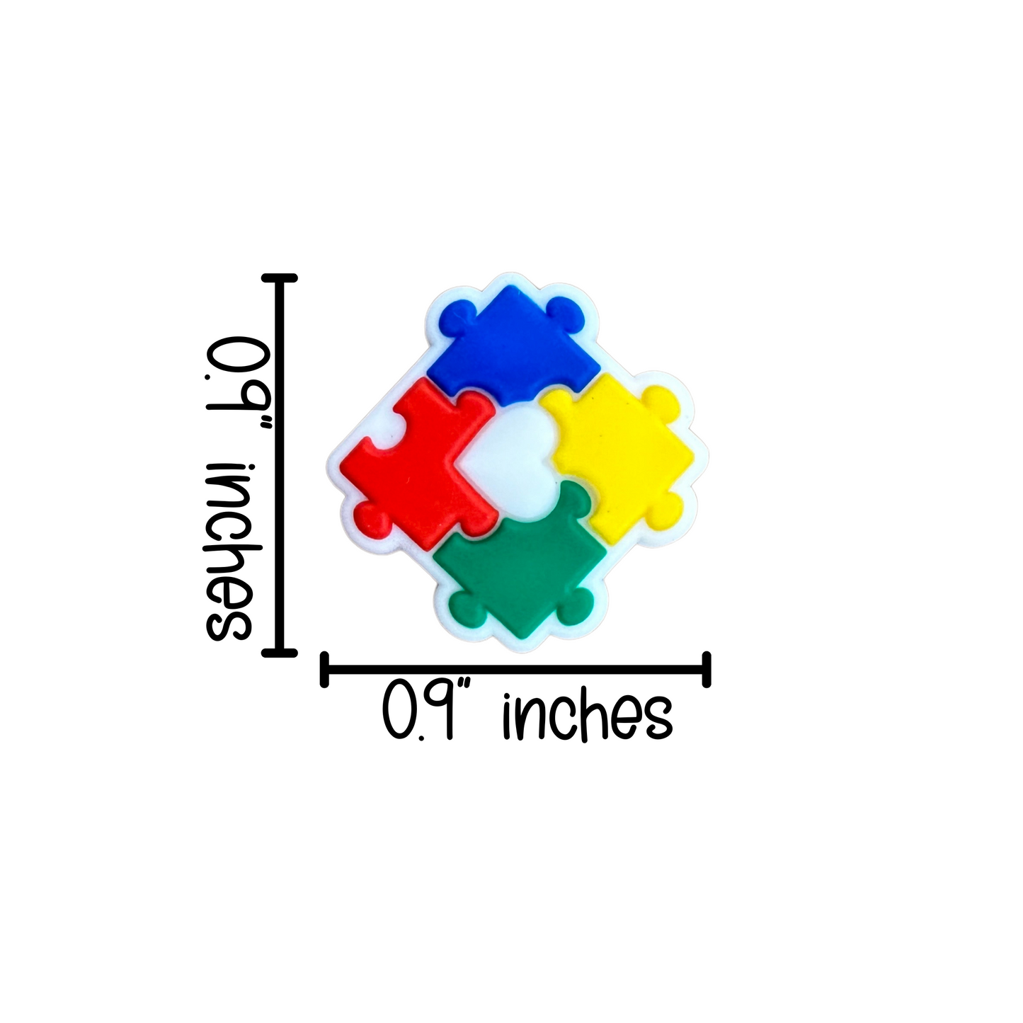 Autism Awareness Puzzle Silicone Focal Beads | 12 Pc Pack