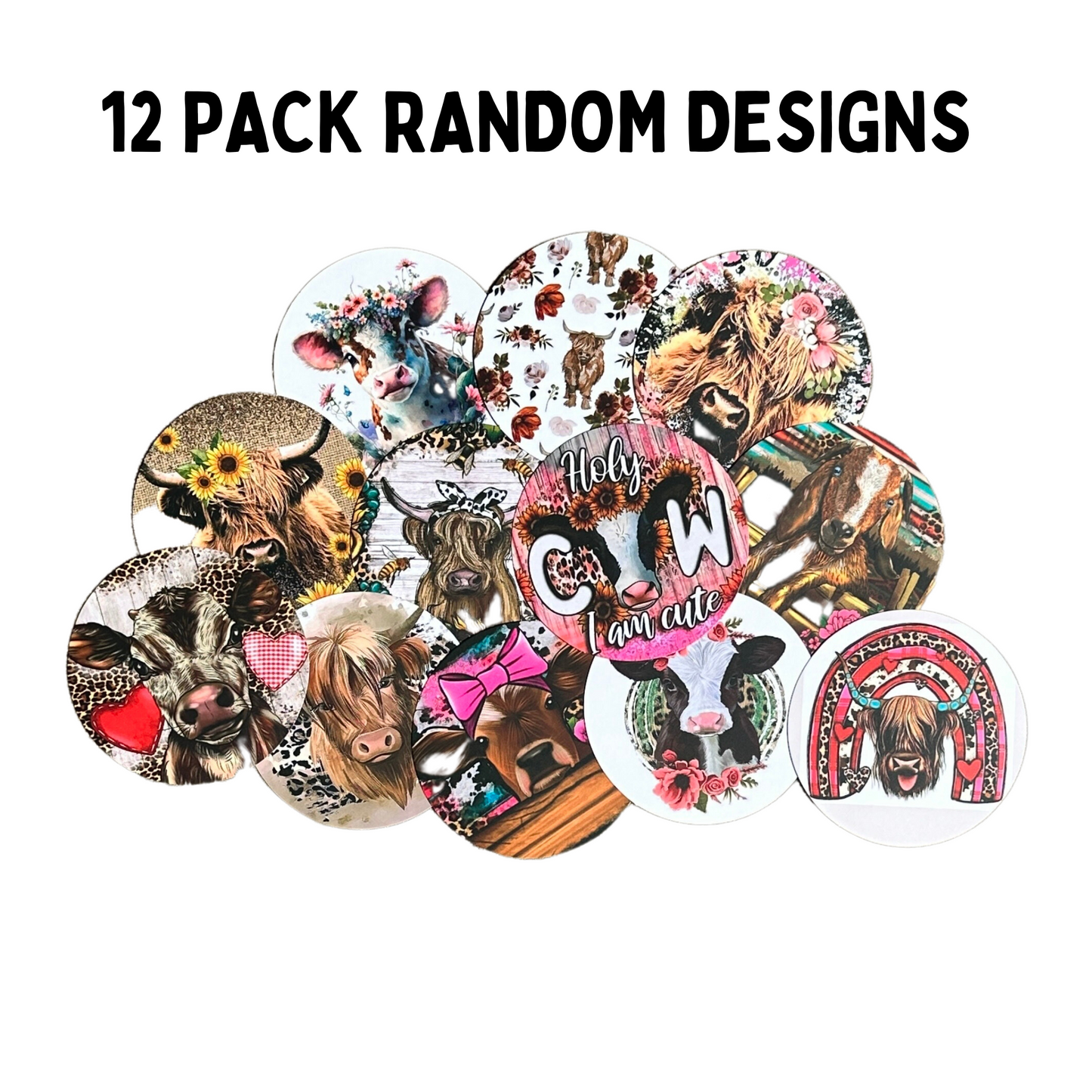 Cow Cardstock Cutouts Rounds | 12 pk Mixed