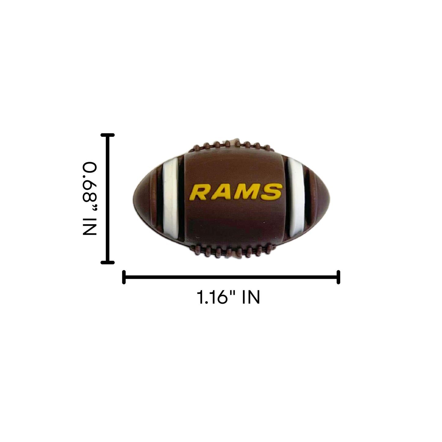 Football Shaped Logo Focal Beads 12 pk