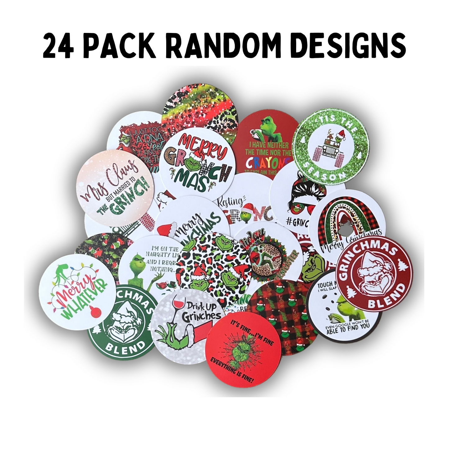 Grinch Freshie Cardstock Circles Cutouts Rounds | 24 pk mixed