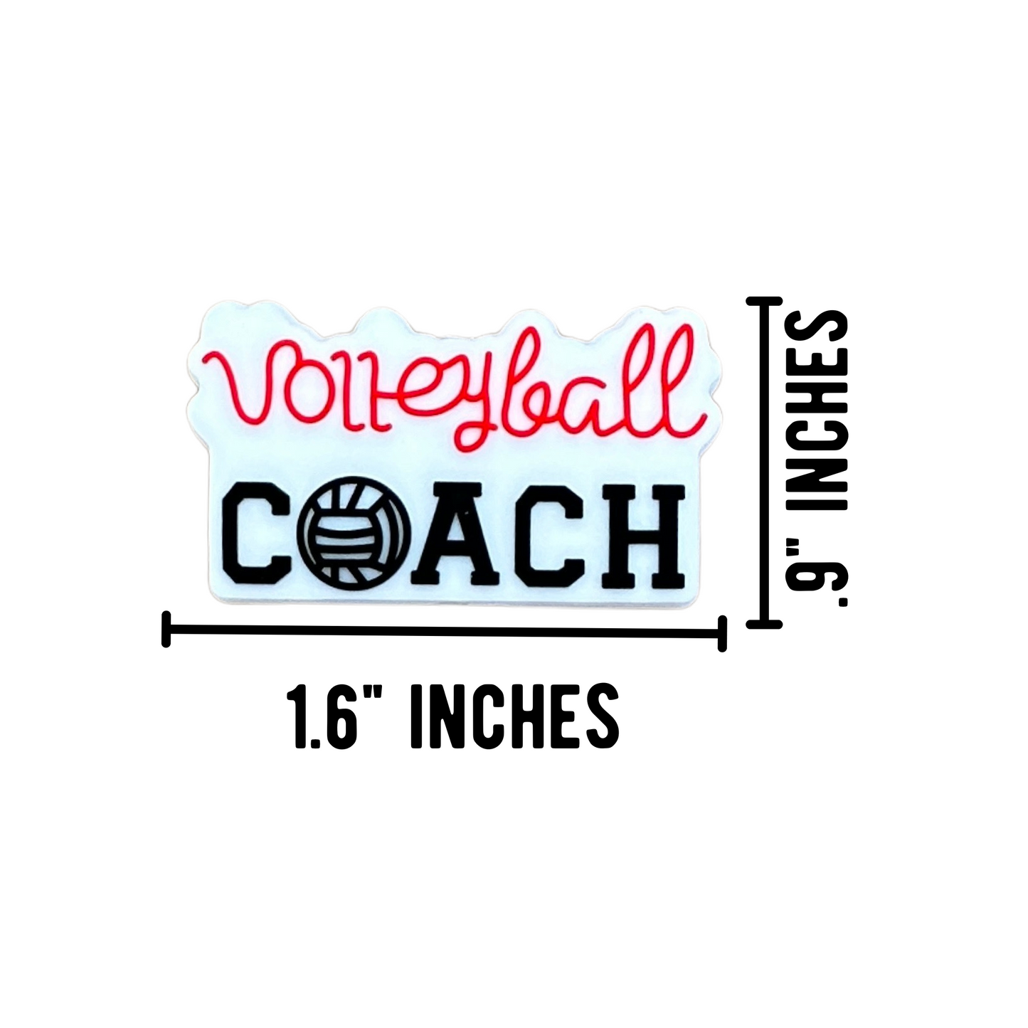 Volleyball Coach Silicone Focal Bead | 12 pack