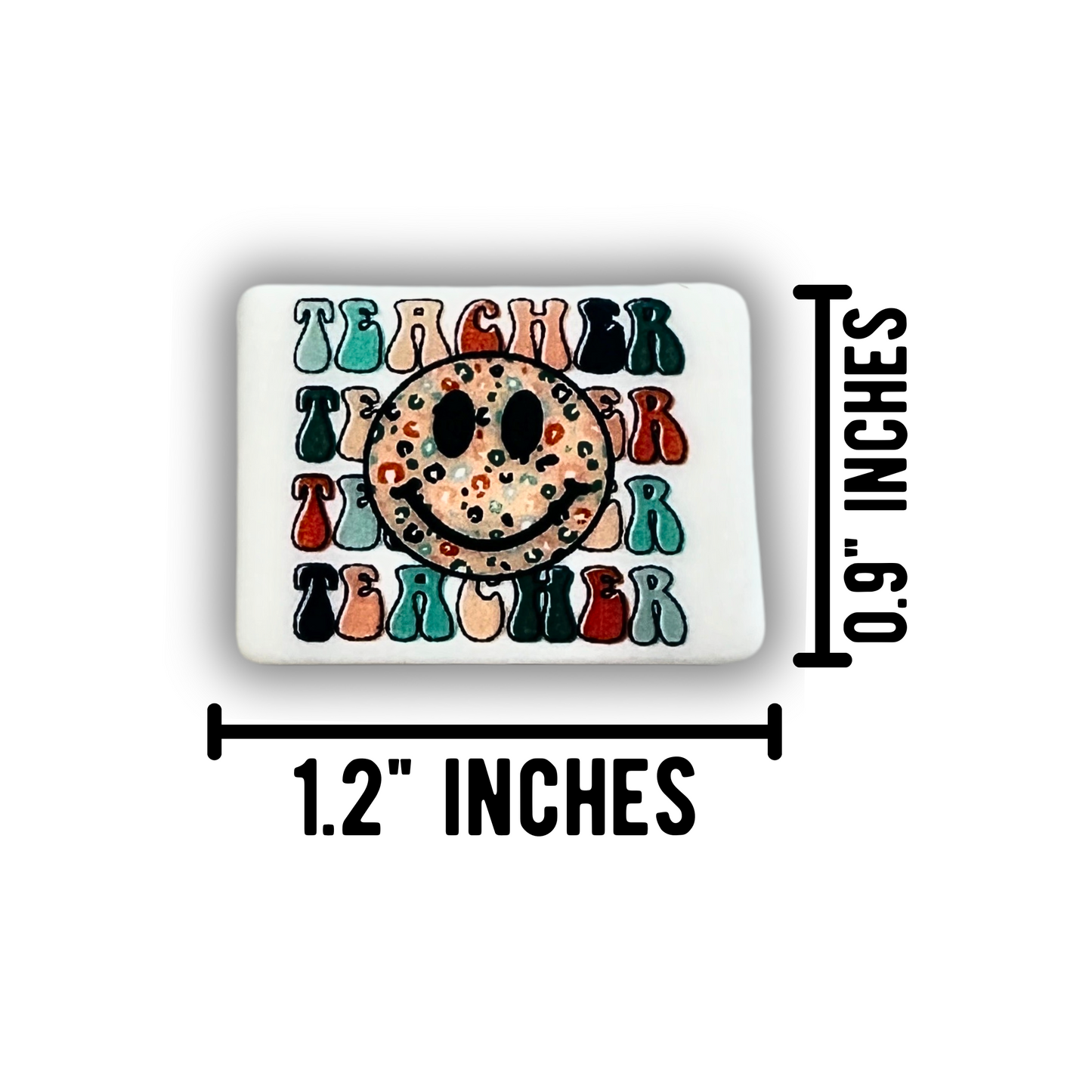 Teacher Smiley Face Silicone Focal Bead | 12 Pack