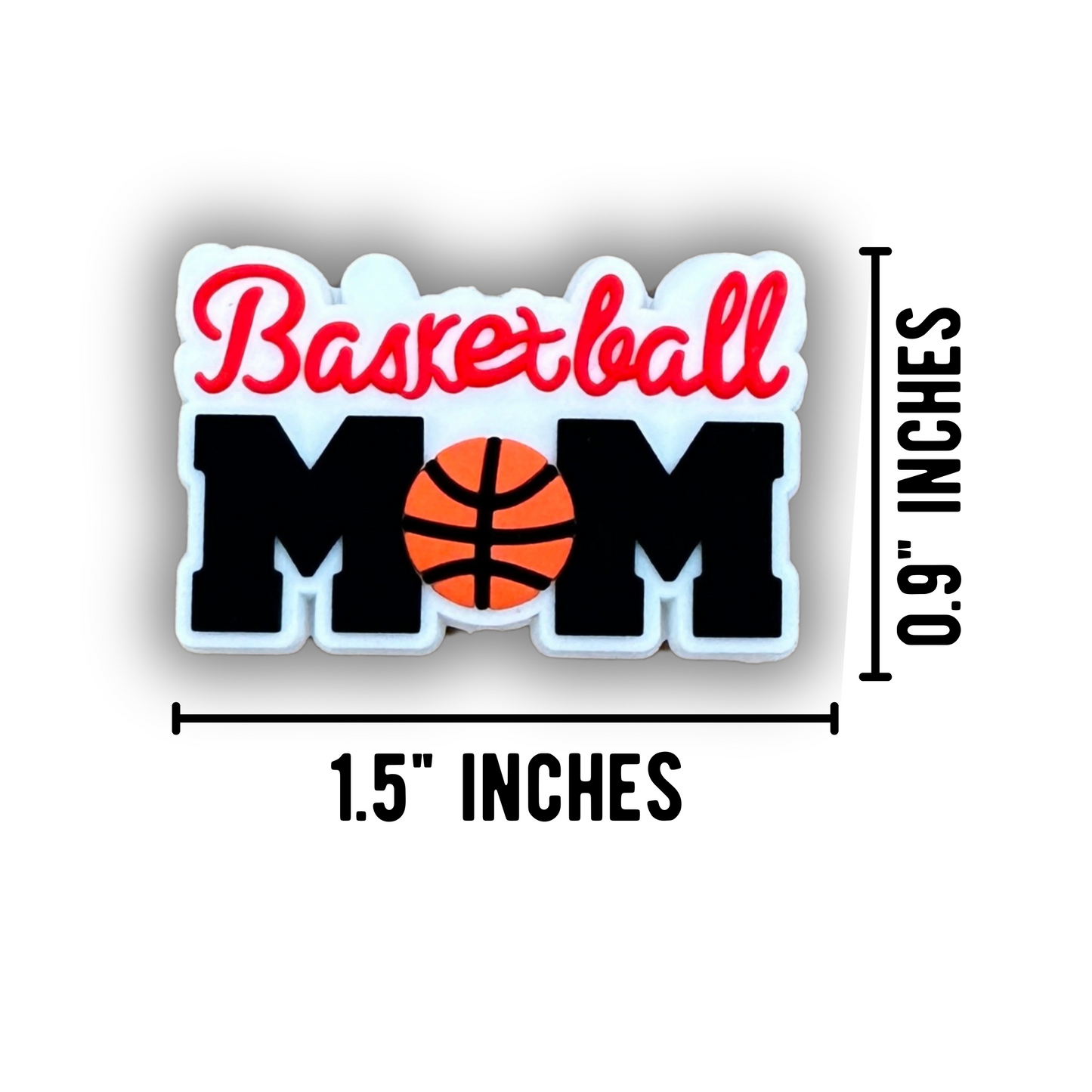 Basketball Mom Silicone Focal Bead | 12 Pack