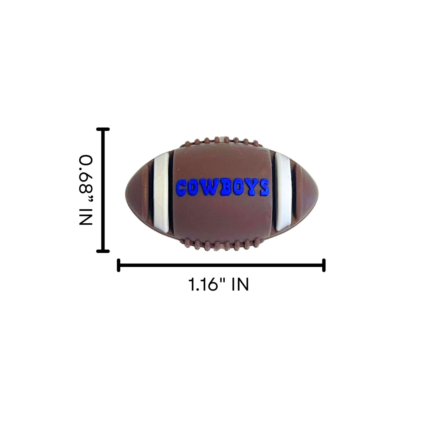 Football Shaped Logo Focal Beads 12 pk