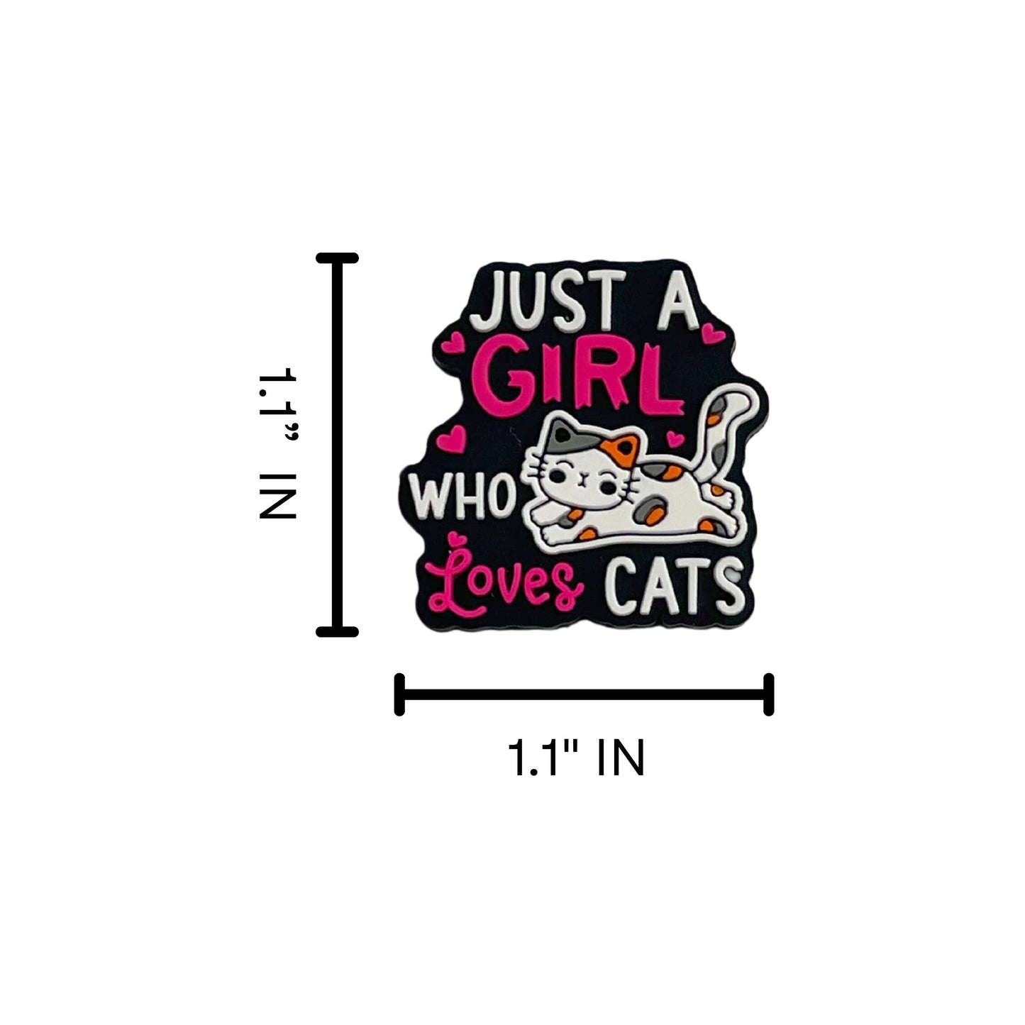Just A Girl Who Loves Cats Silicone Focal Bead 12pk