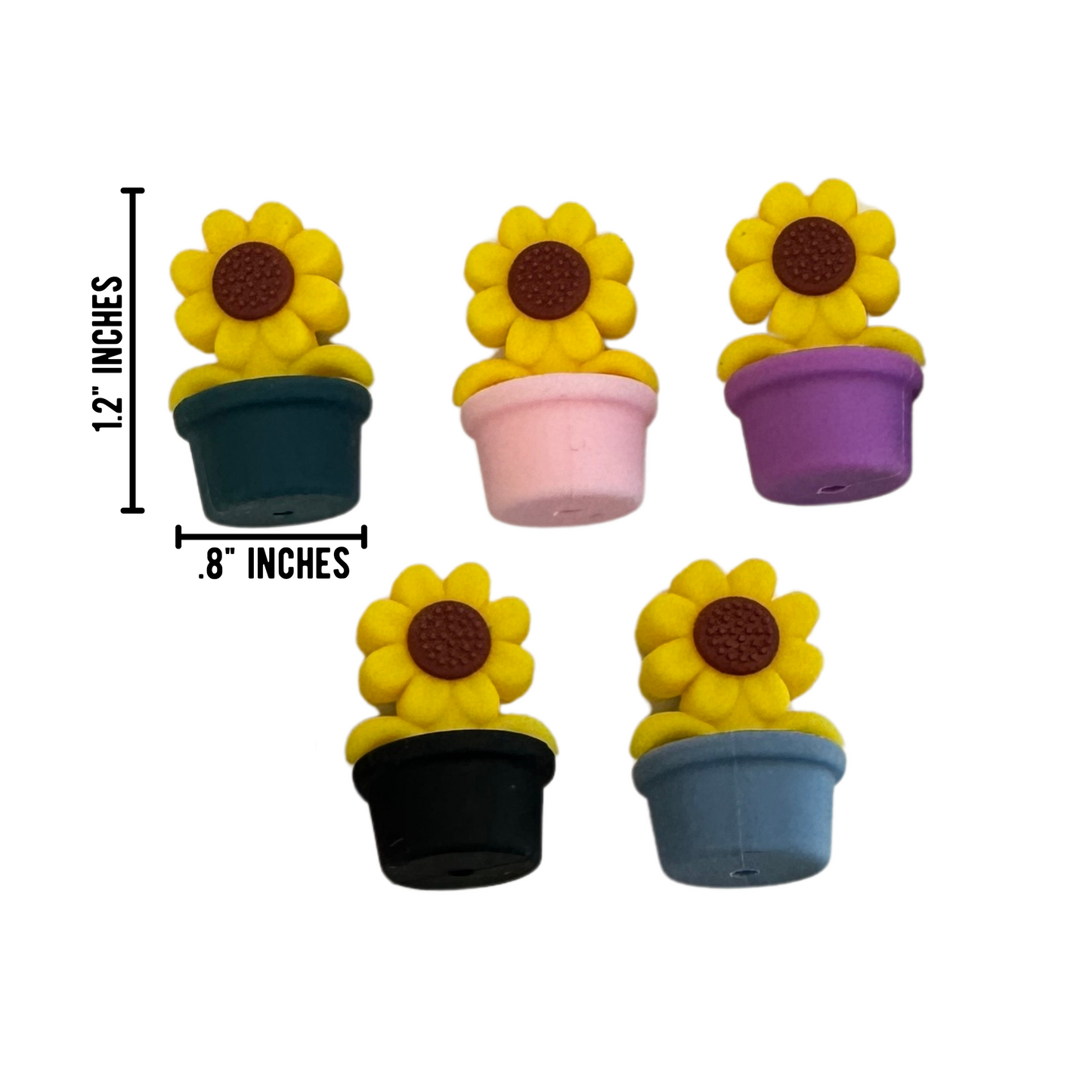 Sunflower Silicone Focal Bead Set | 12 Pc Mixed Pack