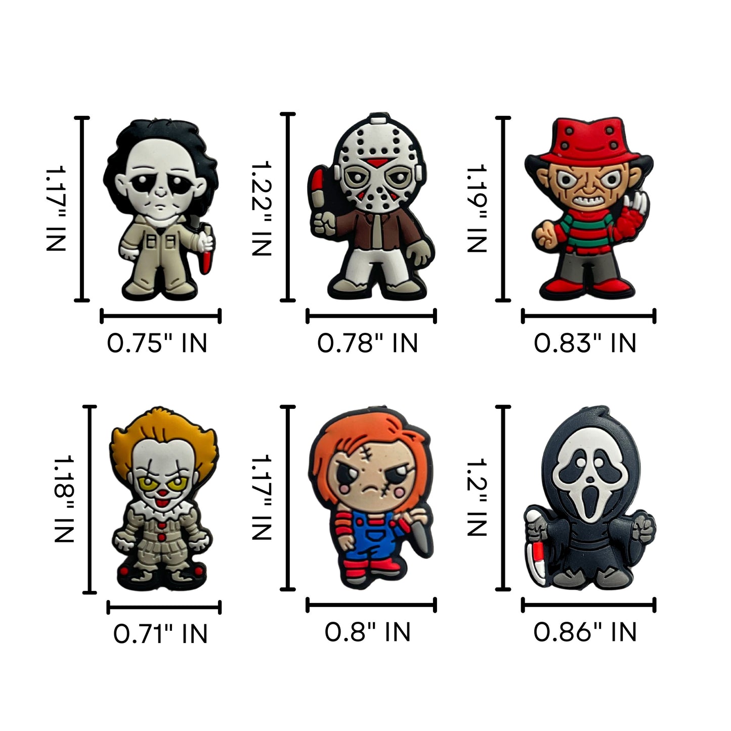 Horror Character Silicone Focal Beads Mixed 12pk
