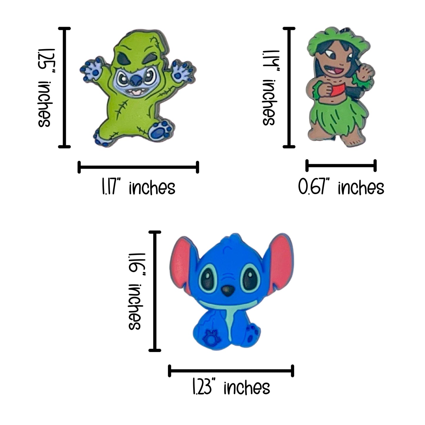 Ohana Blue Movie Characters Popular Silicone Focal Bead Island | 12pk