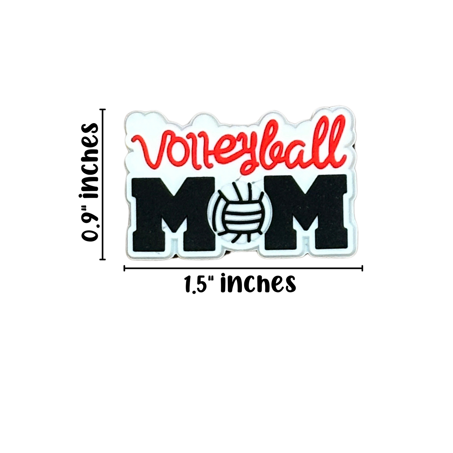 Volleyball Ball Mom Silicone Focal Bead | 12 Pack