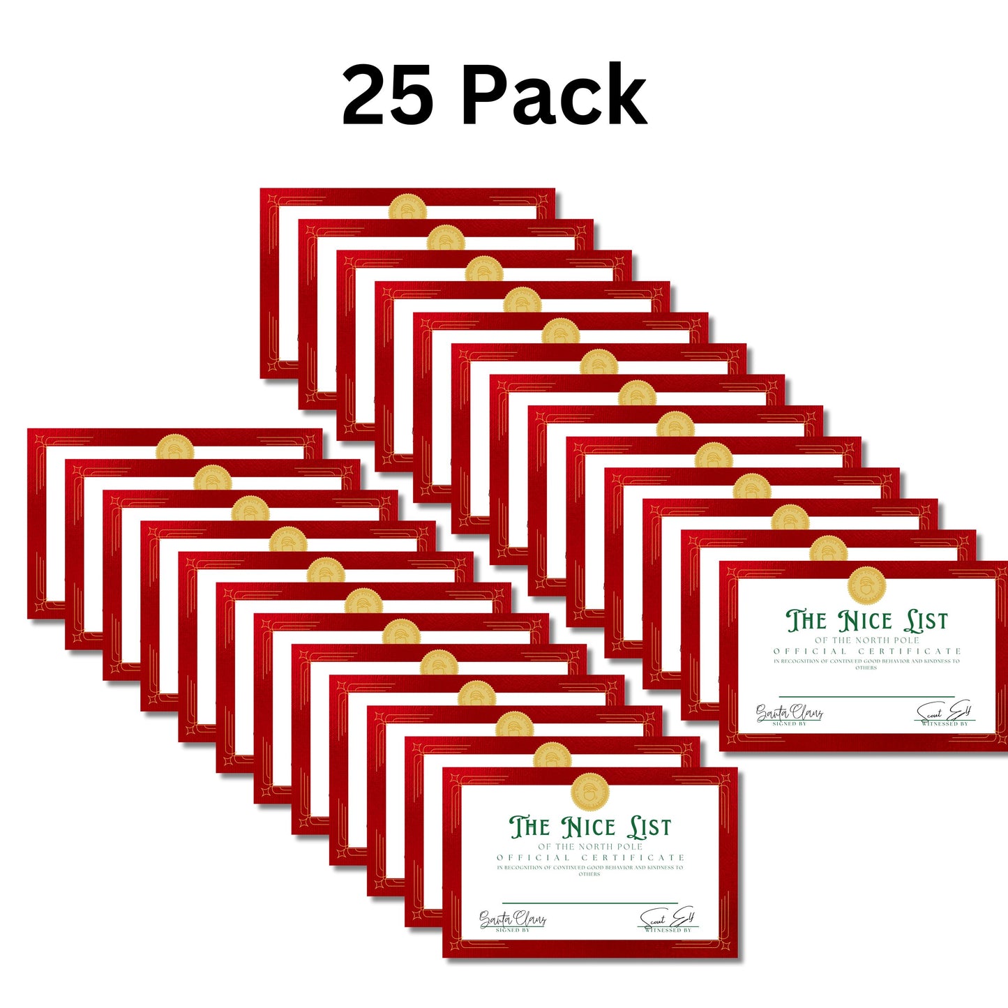 Nice List Official Certificate | 25pk | 5.5” x 8.5”