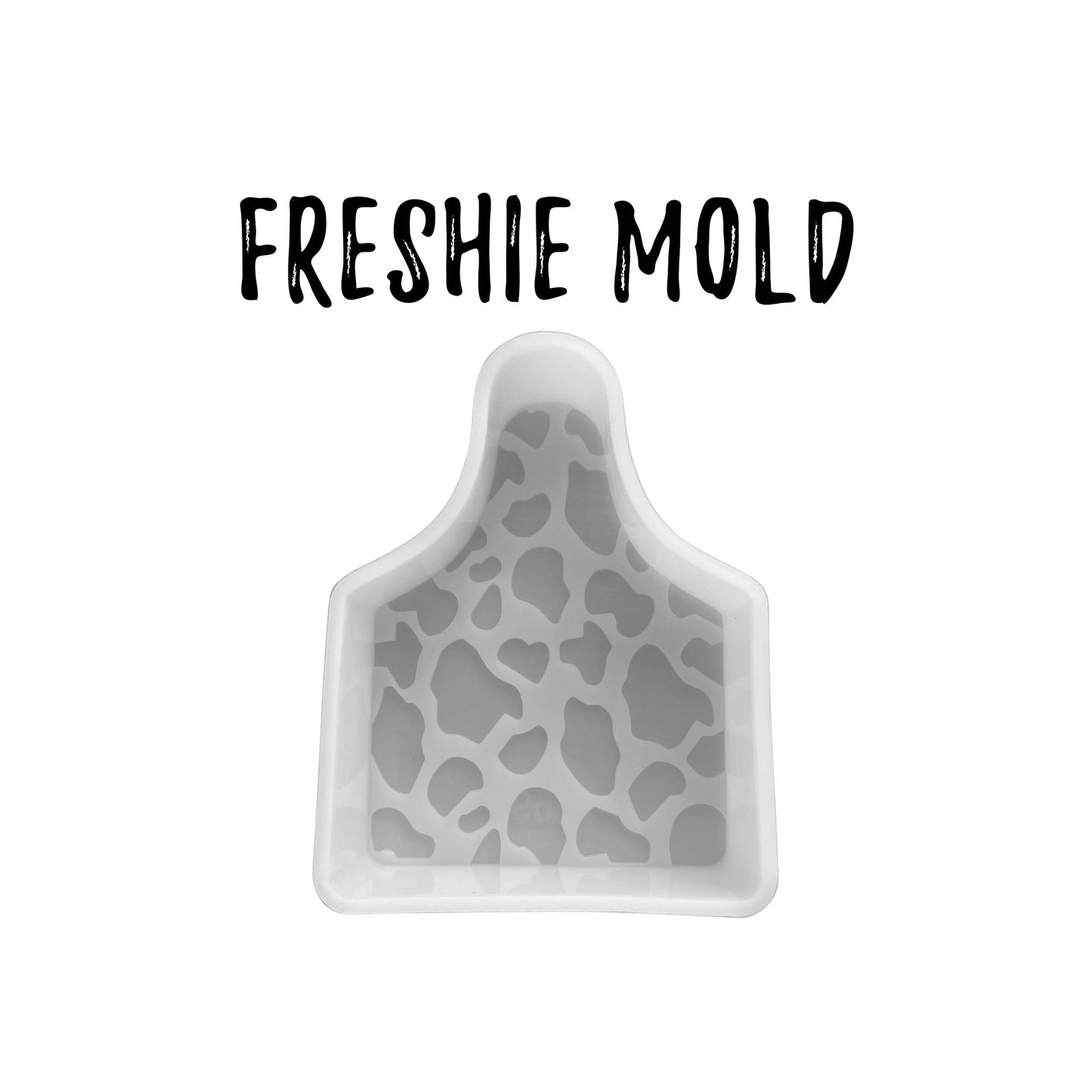 Cow Ear Tag Shaped with Cow Print Silicone Mold