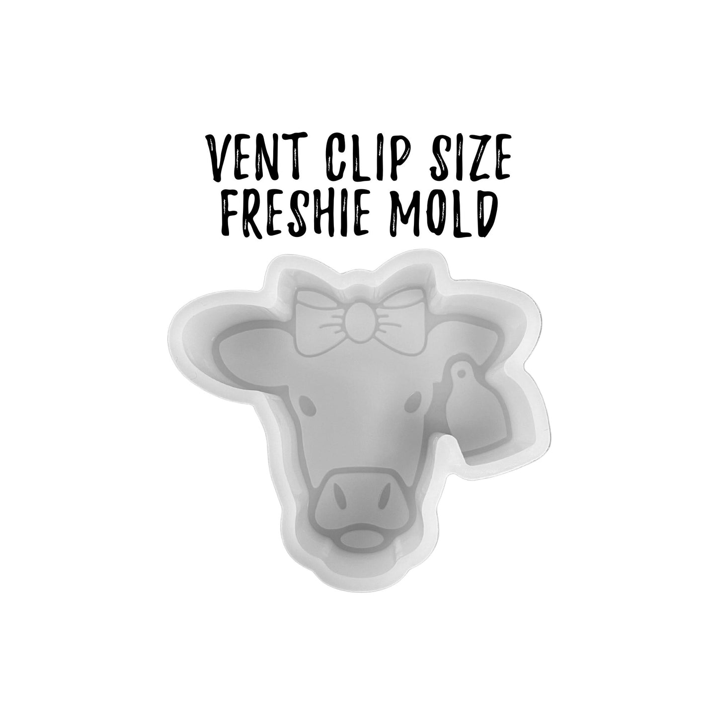 Cow with Ear Tag Silicone Mold - Vent Clip Size