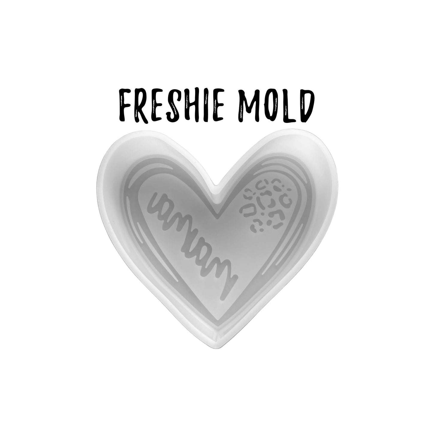 Mama Heart with Leopard Print