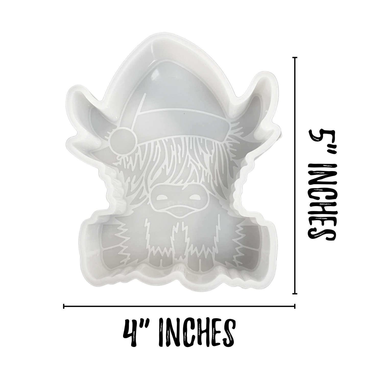 Highland Cow Christmas Santa Hat Silicone Mold