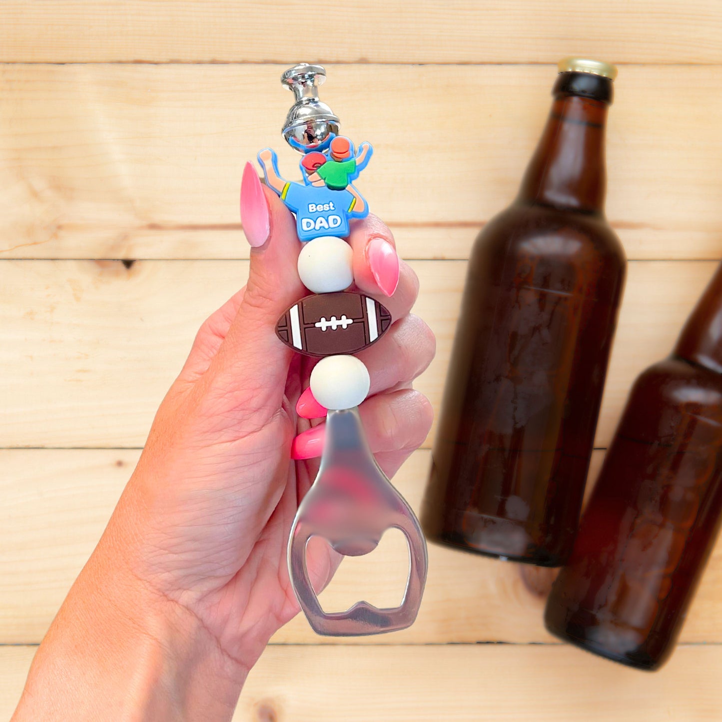 Beaded Bottle Opener Silver Stainless Steel 20pk