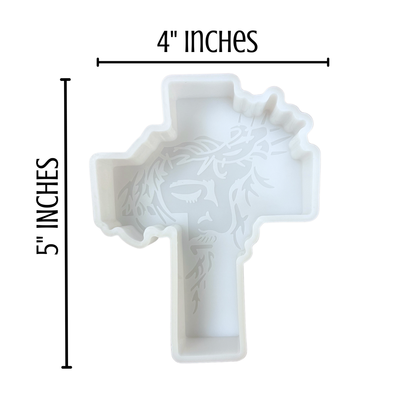 Cross with Jesus with Crown of Thorns Silicone Mold