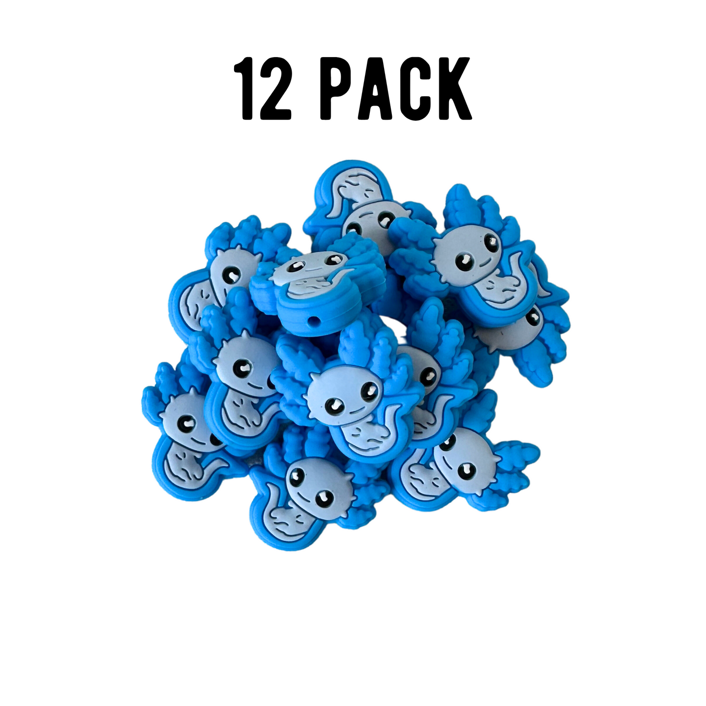 Axolotl Focal Beads Silicone Blue | 12 pk